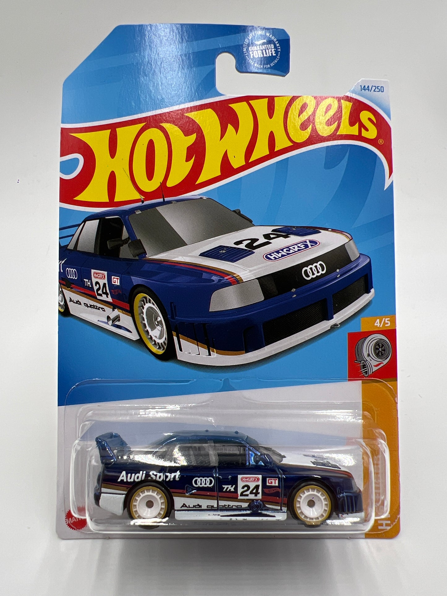 2024 Hot Wheels Super Treasure Hunt #144 Audi 90 Quattro Blue W/Protector