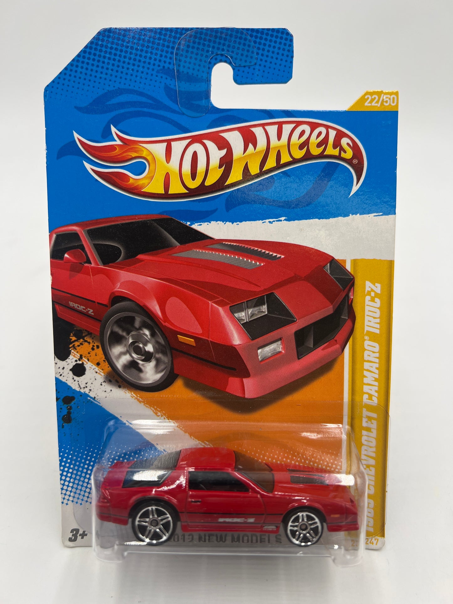 2012 Hot Wheels New Models #22 1985 Chevrolet Camaro IROC-Z Red W/Protector