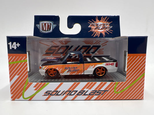 M2 Machines SEMA 2025 1/600 CHASE Sound Blast 1995 Ford Ranger Blue/White FL02