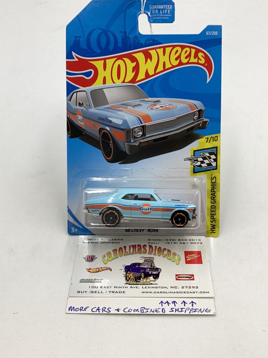 2019 Hot Wheels #67 68 Chevy Nova Gulf 18D