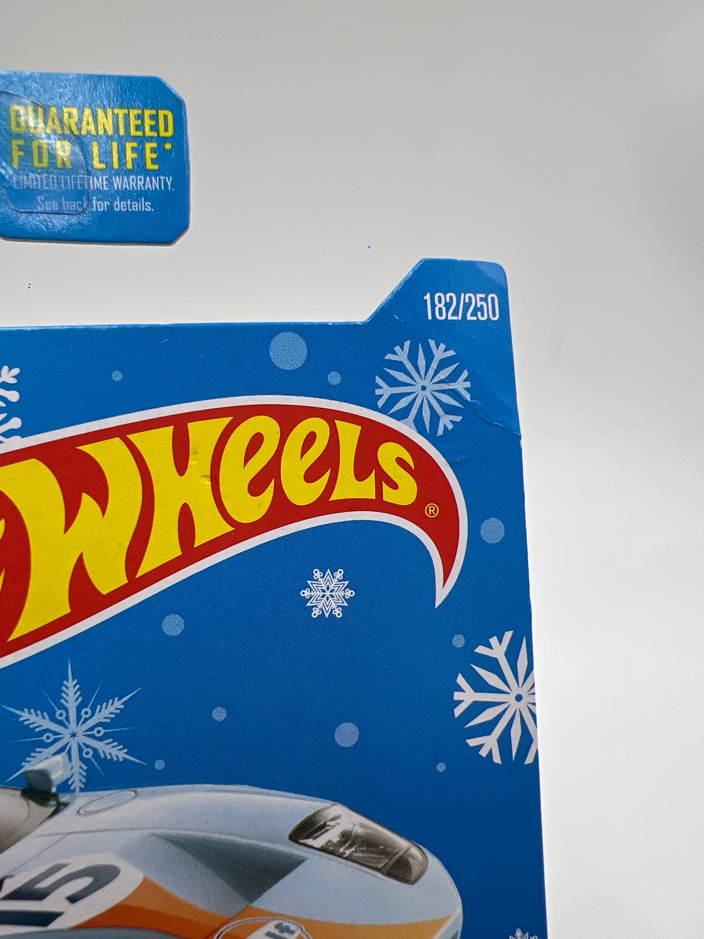 2016 Hot Wheels Target Exclusive Snowflake Card #182 Ford GT Gulf Blue W/Protector