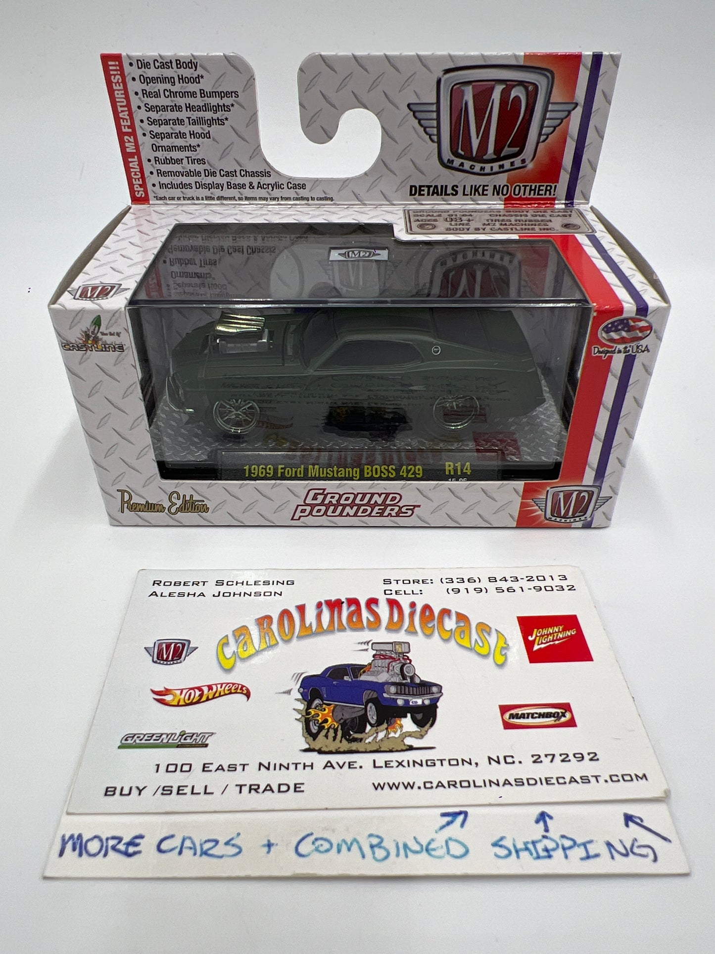 M2 Machines Ground Pounders 1969 Ford Mustang Boss 429 Dark Green R14