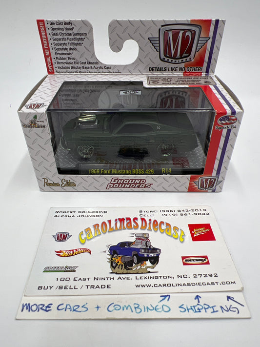 M2 Machines Ground Pounders 1969 Ford Mustang Boss 429 Dark Green R14