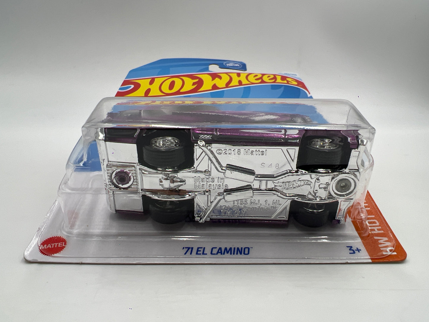 2024 Hot Wheels F Case Super Treasure Hunt #132 72 El Camino Purple W/Protector Small Crack In Blister