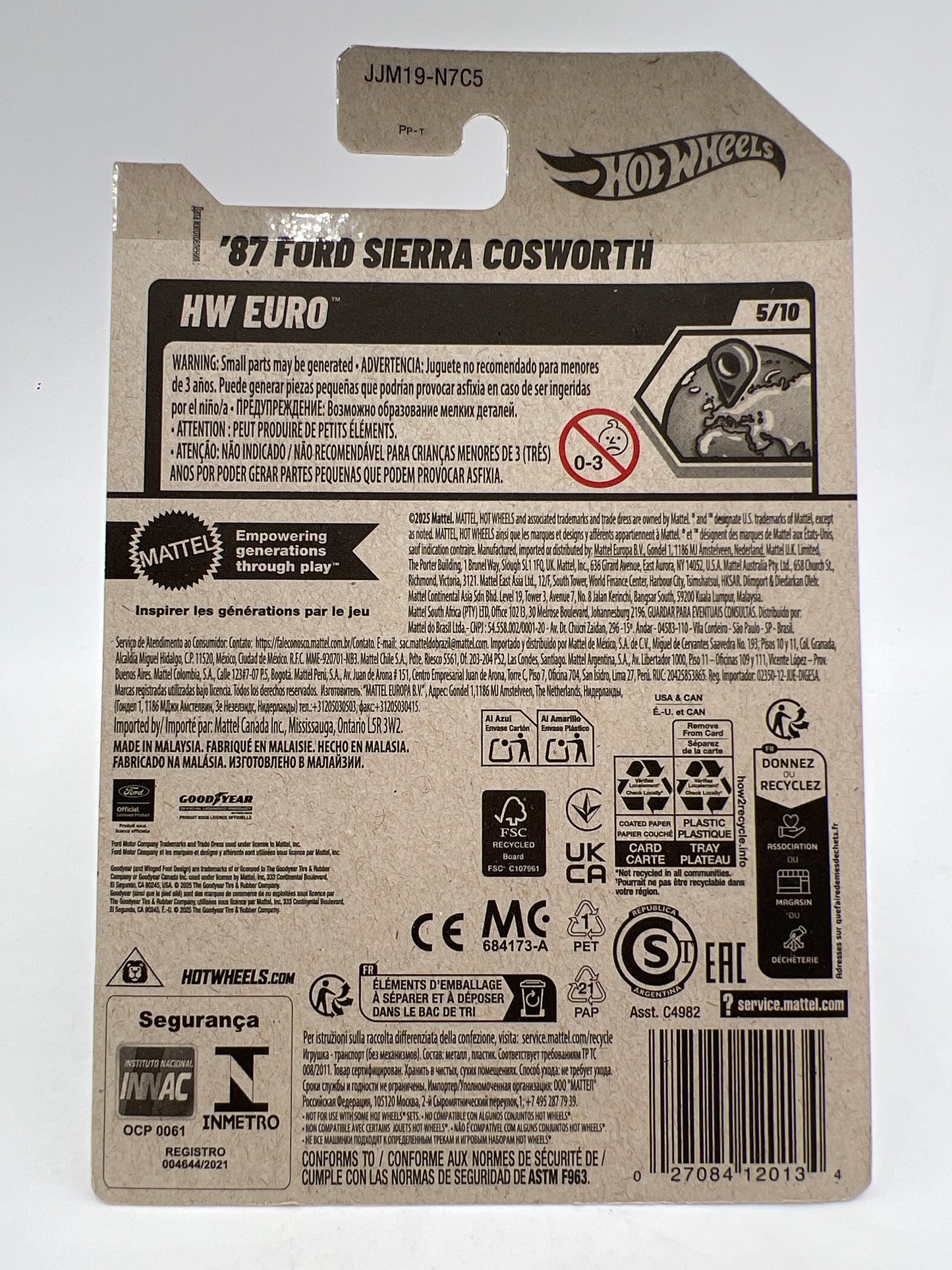 2026 Hot Wheels Super Treasure Hunt #116 87 Ford Sierra Cosworth Pink W/Protector Intl Card 2