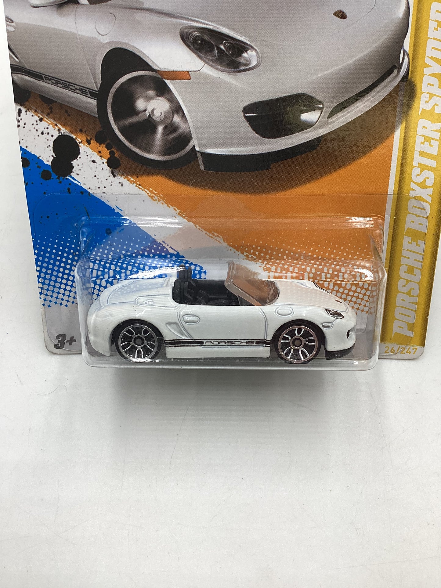 2012 Hot Wheels New Models #26 Porsche Boxster Spyder White “Bad Card”