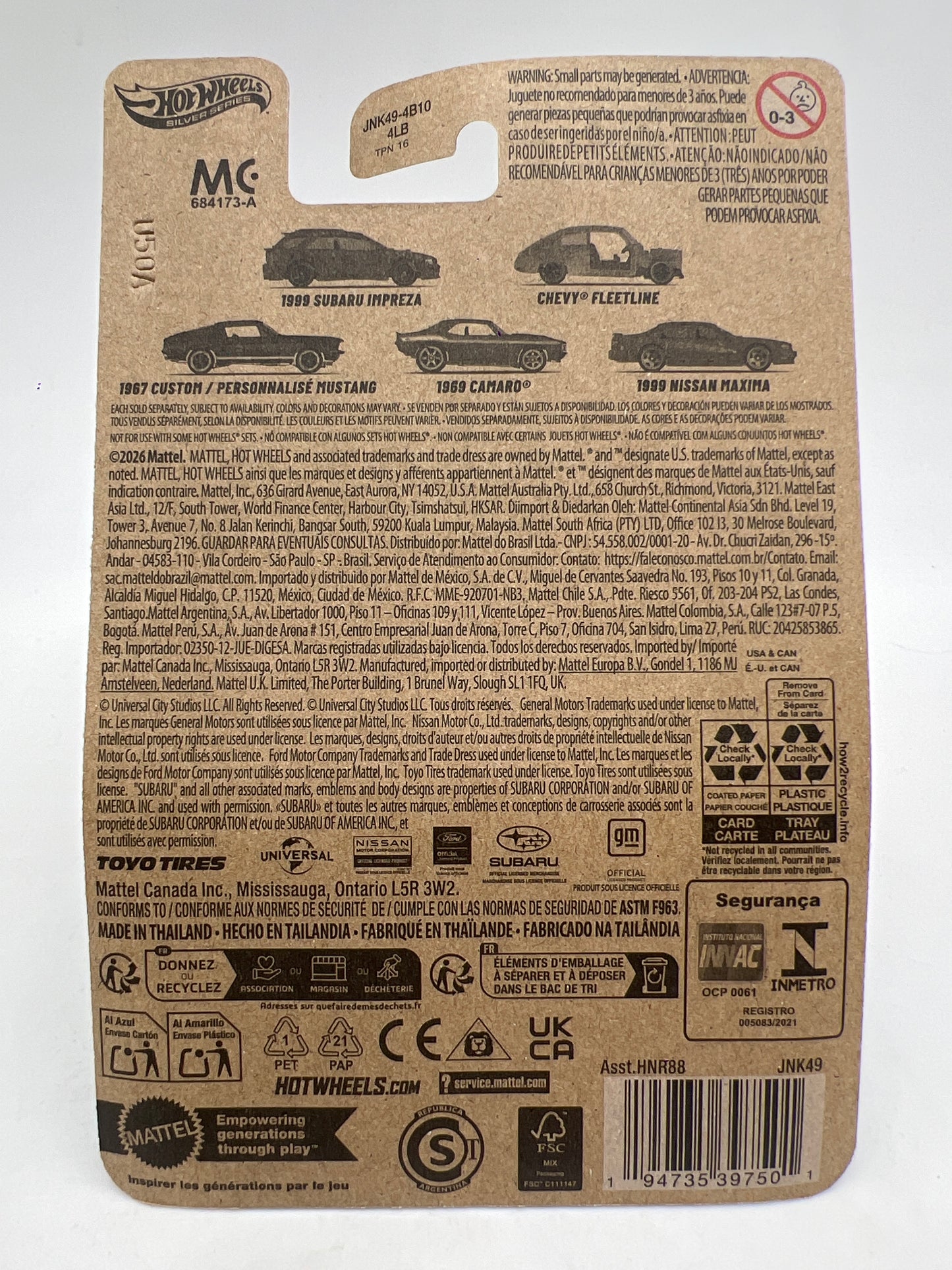 2026 Hot Wheels Silver Series Fast & Furious Dream Lineup #3 1967 Custom Mustang Green