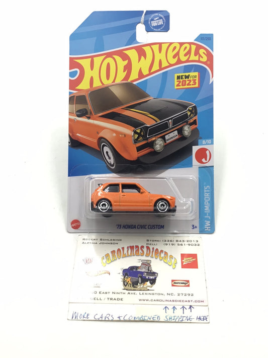 2023 hot wheels L case #117 73 Honda Civic Custom orange 75A