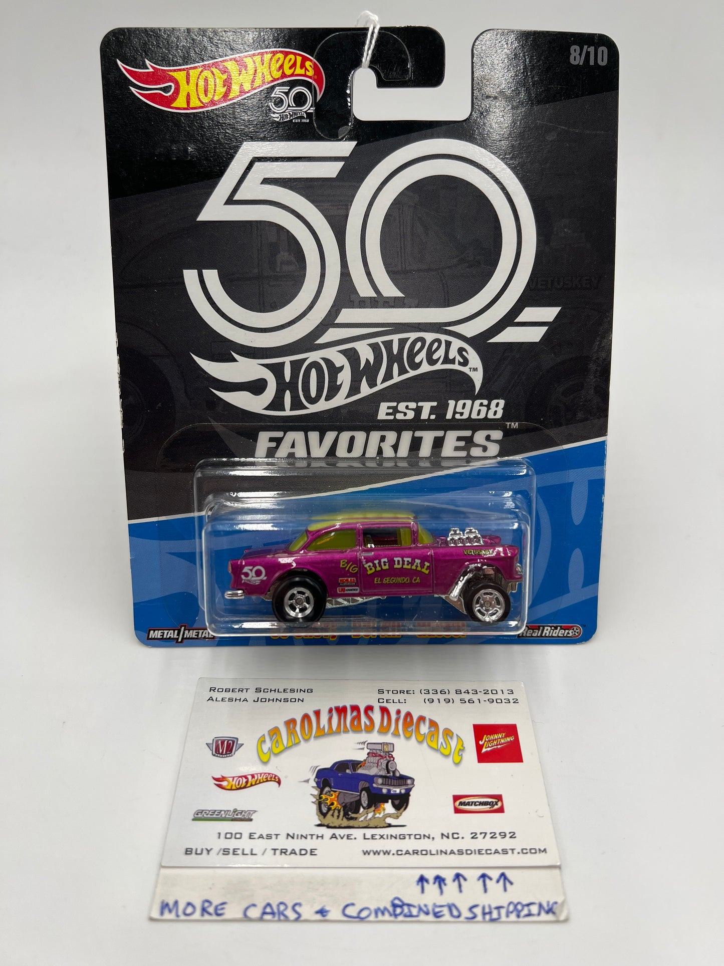 2018 Hot Wheels 50th Favorites #8 55 Chevy Bel Air Gasser Purple 257E