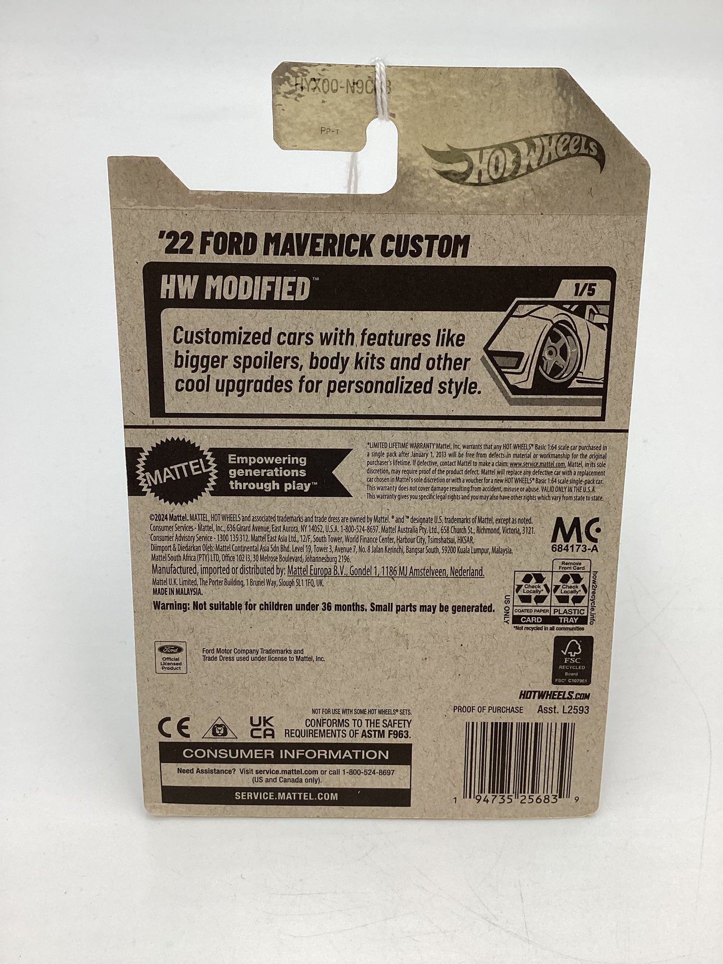2025 Hot Wheels B case #49 22 Ford Maverick Custom 33E