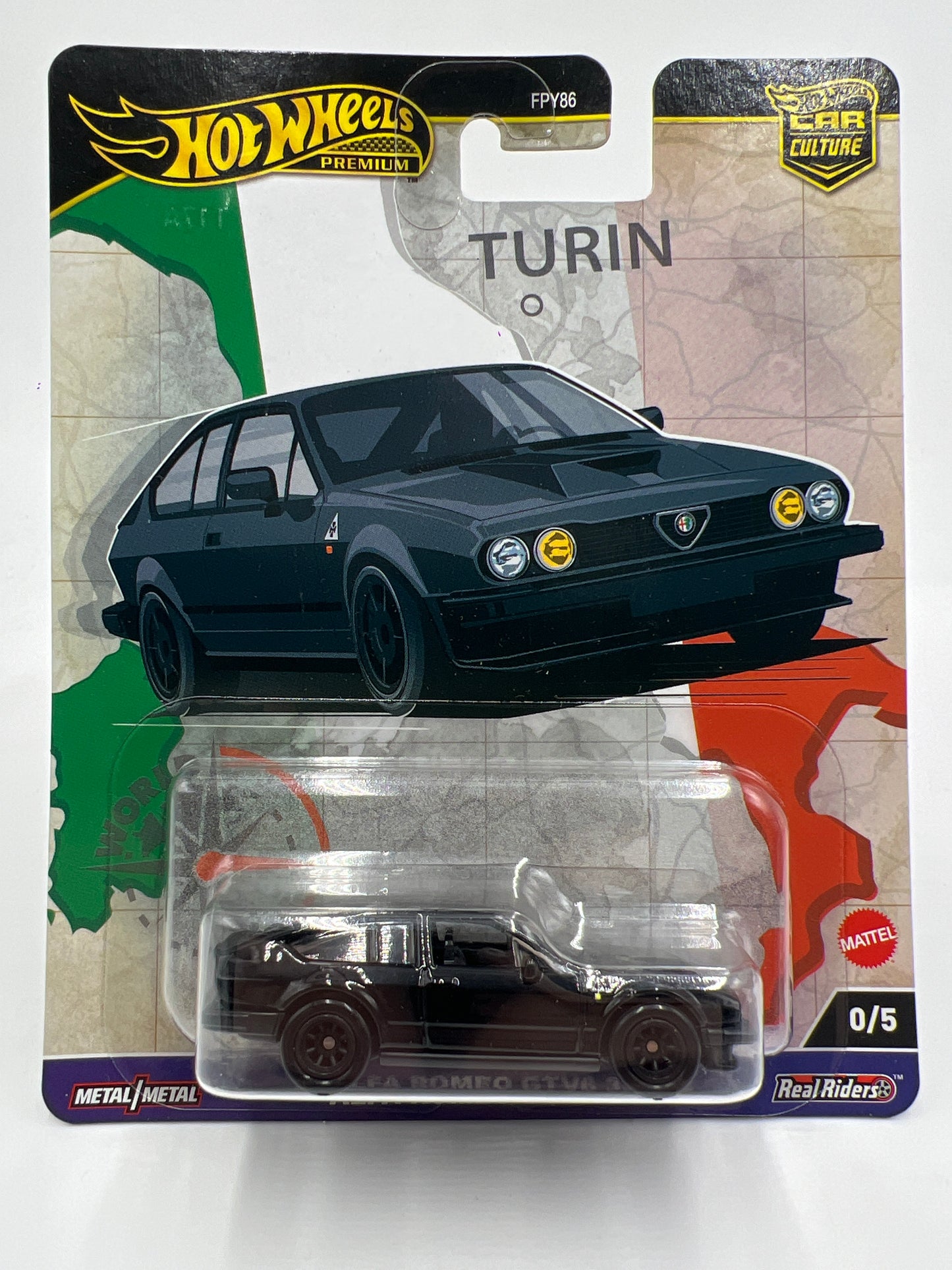 2024 Hot Wheels Premium World Tour Chase #0 Alfa Romeo GTV6 3.0 Black W/Protector