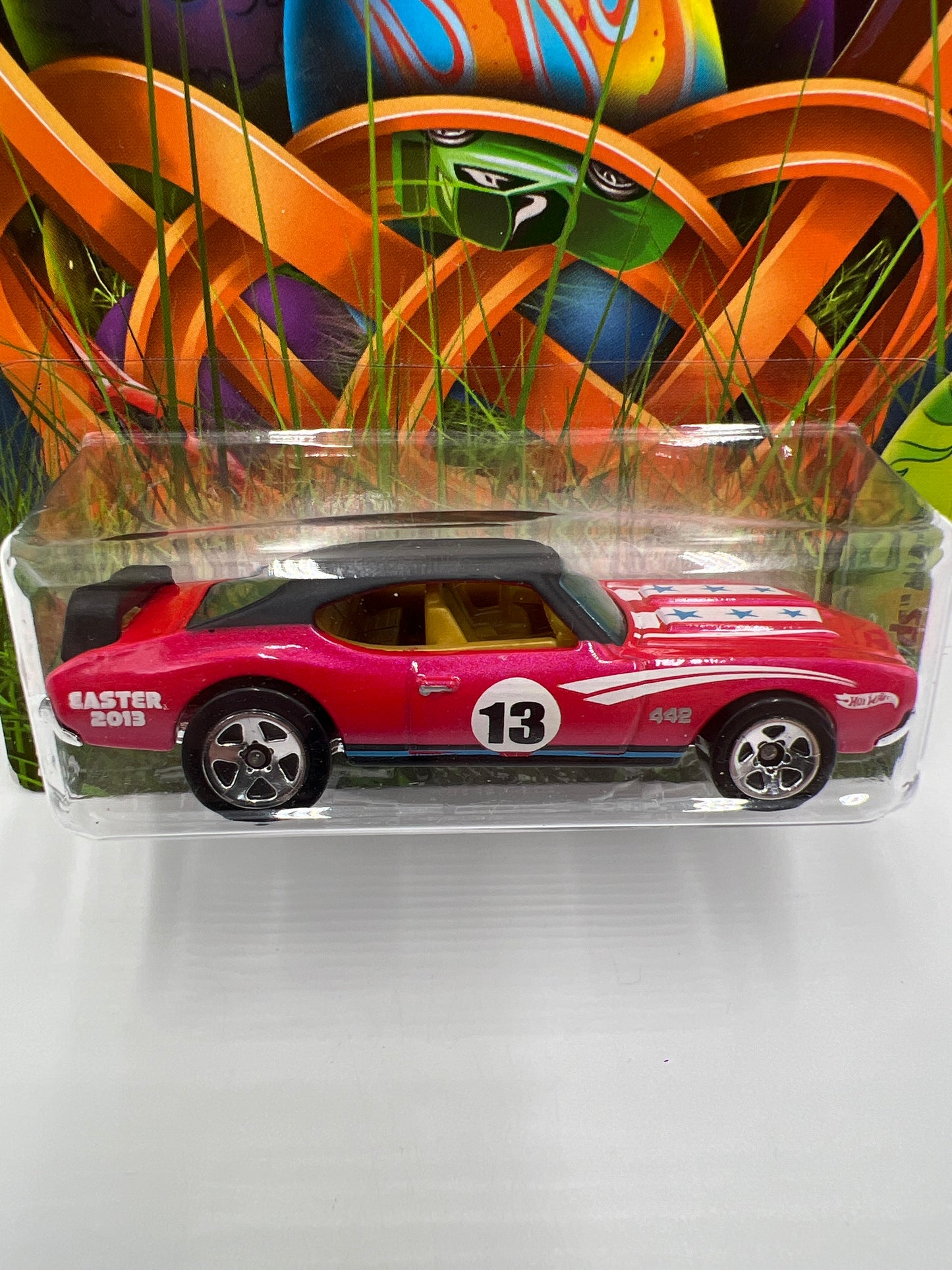 2013 Hot Wheels Easter Series #1 Olds 442 Pink W/Protector