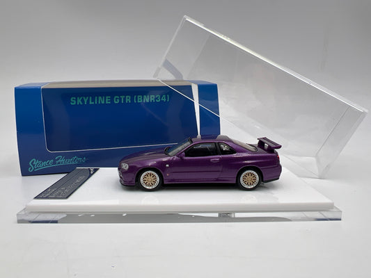Stance Hunters 1/64 #302/499 Nissan Skyline GT-R BNR34 V-Spec II Full Carbon Purple
