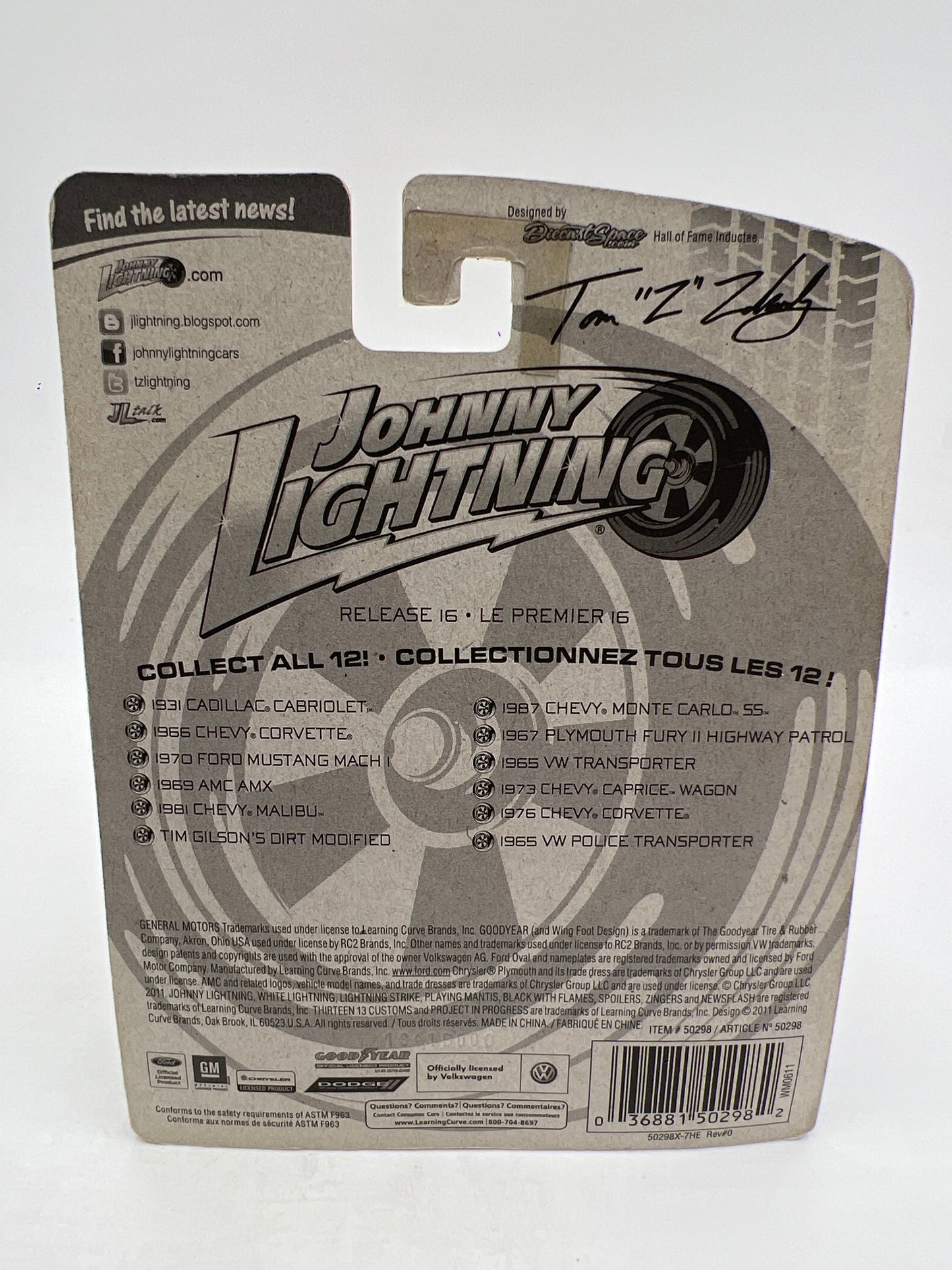 Johnny Lightning Small Card 1987 Chevy Monte Carlo SS Gray W/Protector