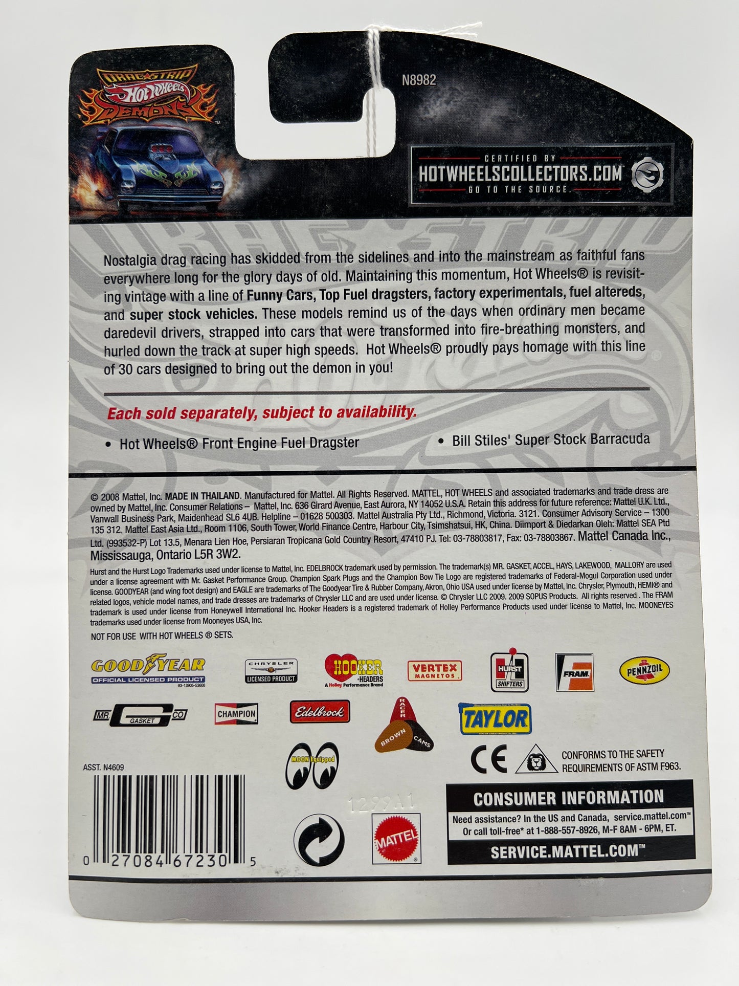 Hot Wheels Premium Drag Strip Demons #23 Bill Stiles Super Stock Barracuda SR