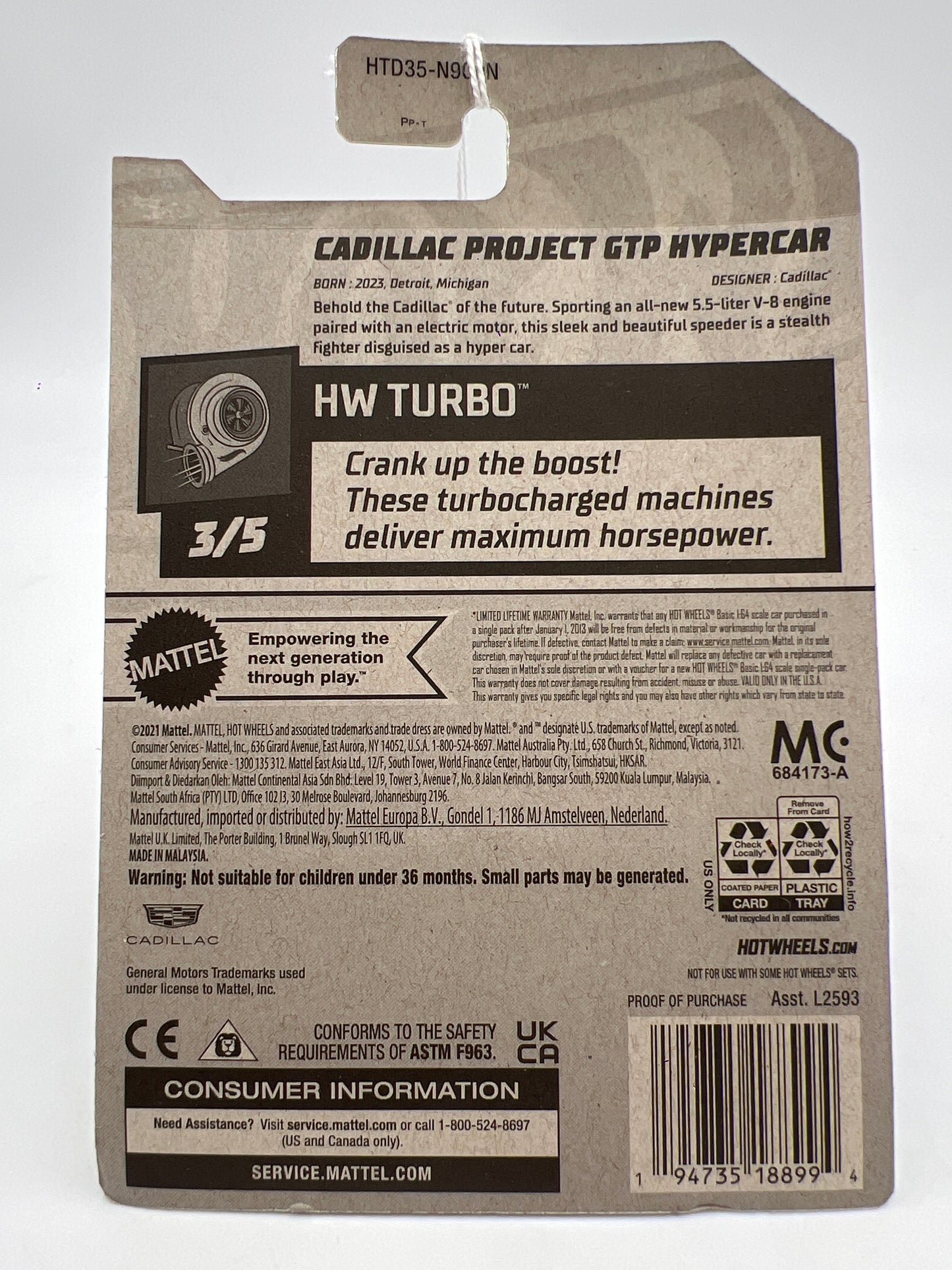 2024 Hot Wheels N Case #123 Cadillac Project GTP Hypercar Blue 60E