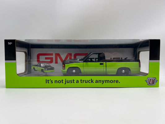 2026 M2 Machines R01 1/24 & 1/64 2 Pack 1990 GMC Sierra 1500 Custom Green/Black 2