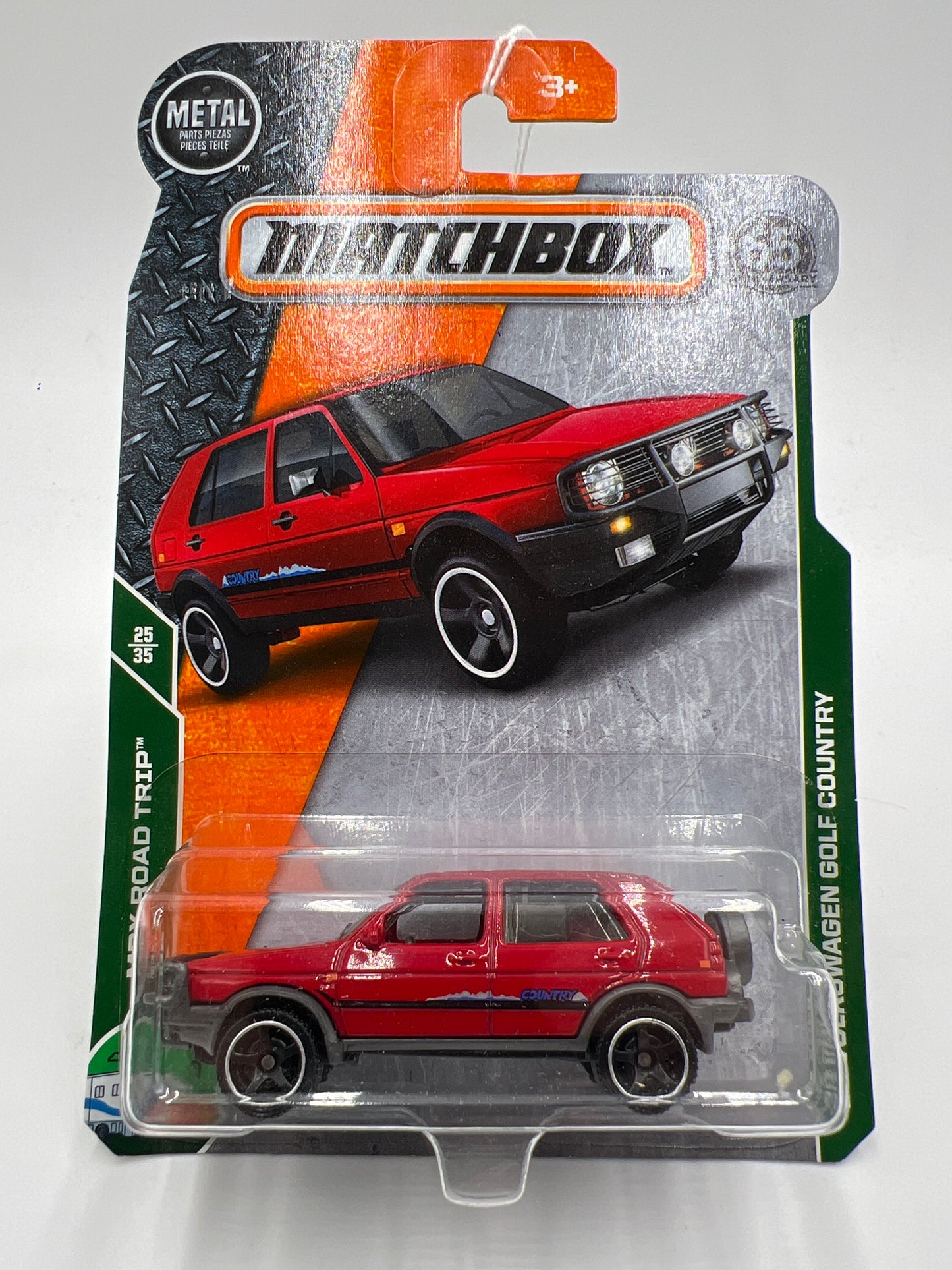 Matchbox 65th Anniversary #99 MBX Road Trip 90 Volkswagen Golf Country Red 214E