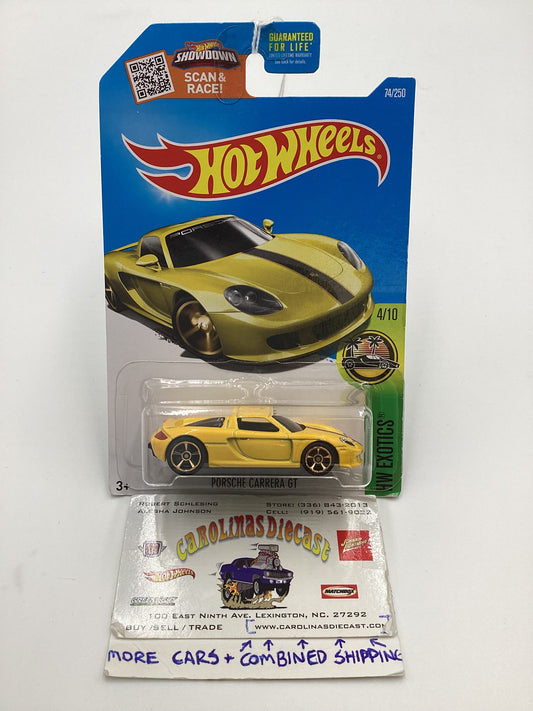 2016 Hot Wheels #74 Porsche Carrera GT Yellow