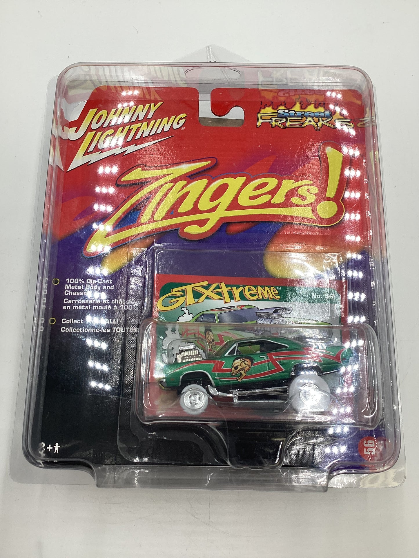 Johnny Lightning Street Freaks Zingers 70 Plymouth GTX Green White Lightning Chase with protector