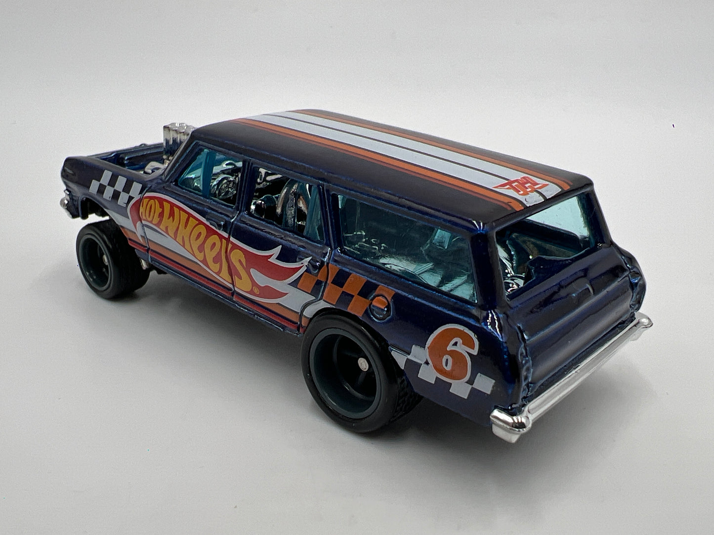 Hot Wheels 1/64 Super Treasure Hunt 64 Chevy Nova Gasser Blue Loose