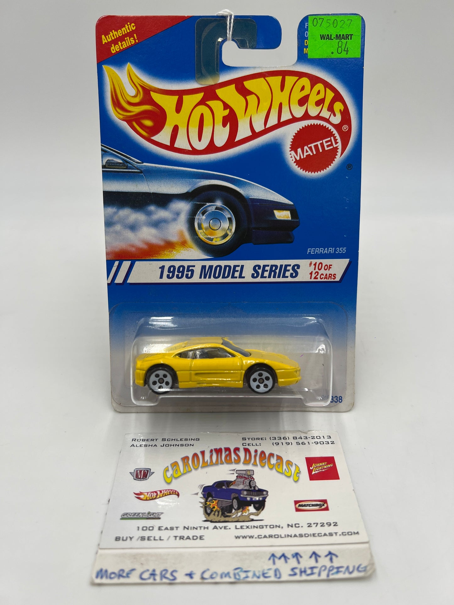 1995 Hot Wheels Model Series #350 Ferrari 355 Yellow 5 Dot White Wheels