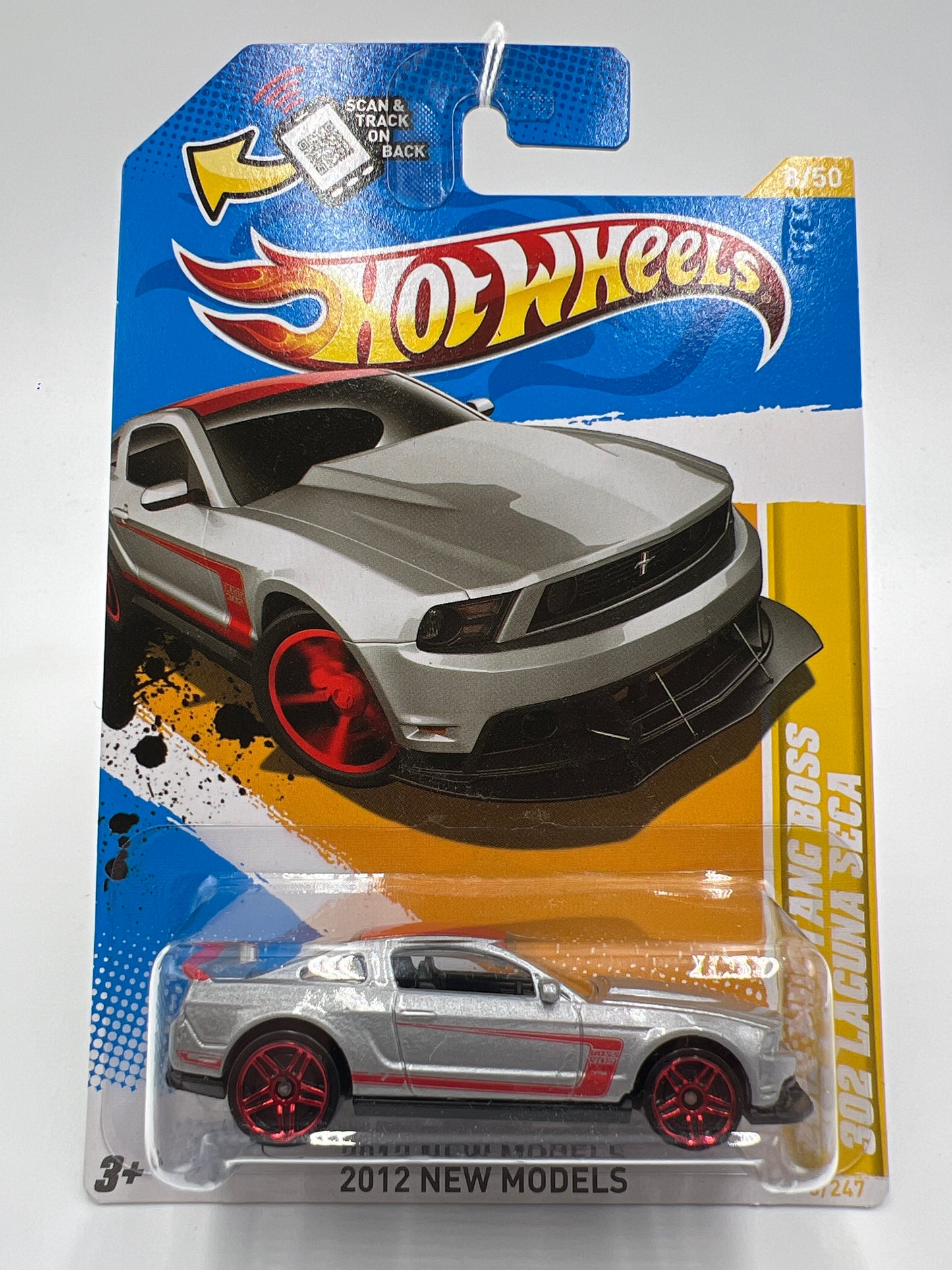 2012 Hot Wheels #8 2012 Mustang Boss 302 Laguna Seca Silver 20D