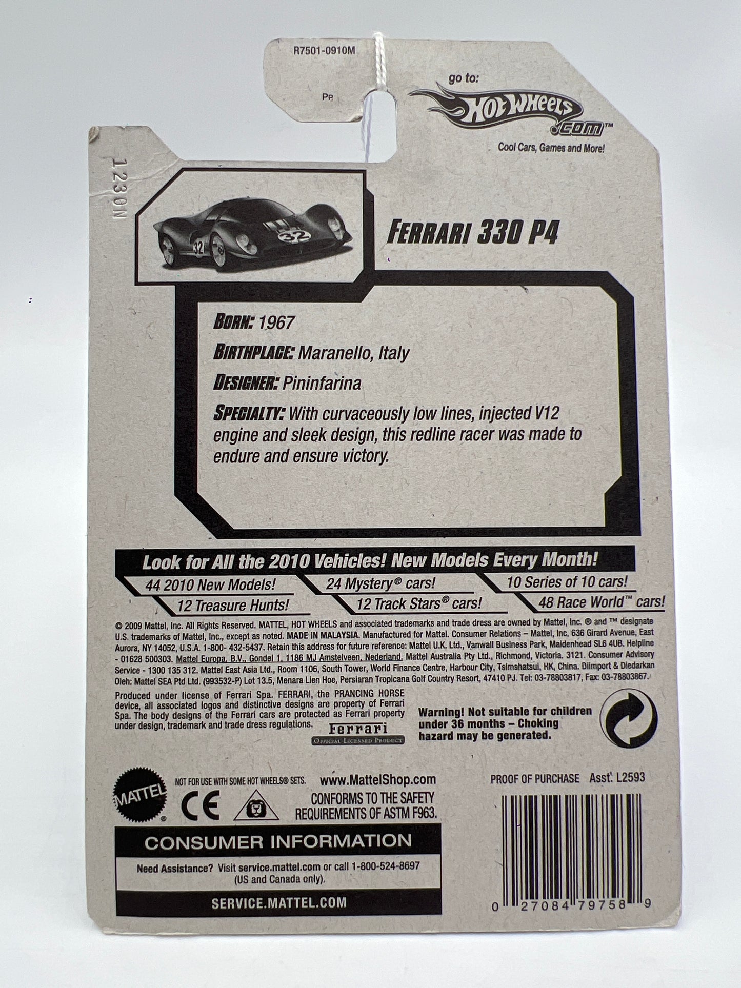 2010 Hot Wheels Garage #76 Ferrari 330 P4 gold 5 spoke Blue SR