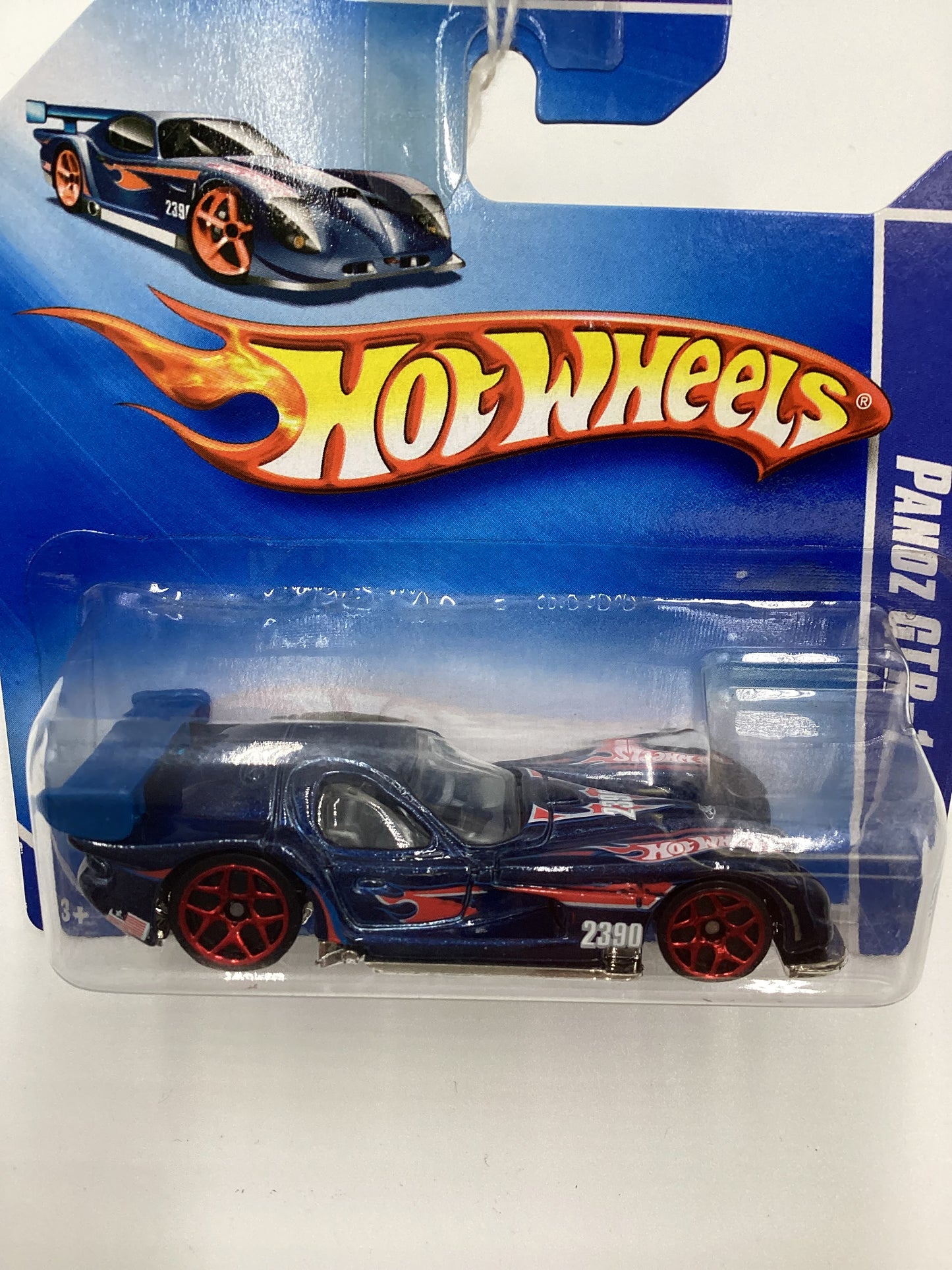 2009 Hot Wheels #070 Panoz GTR-1 Blue Short Card