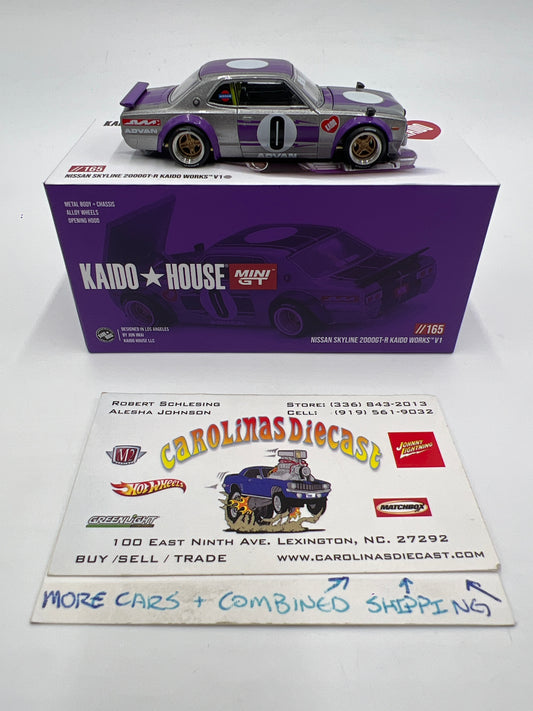 Mini GT Kaido House #165 Nissan Skyline 2000GT-R Kaido Works V1 Silver/Purple