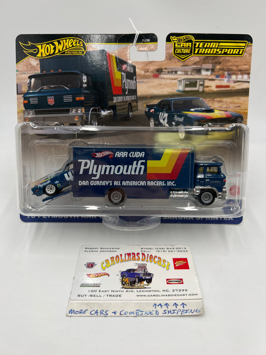 2024 Hot Wheels Team Transport #63 70 Plymouth AAR Cuda / Sakura Sprinter 281E