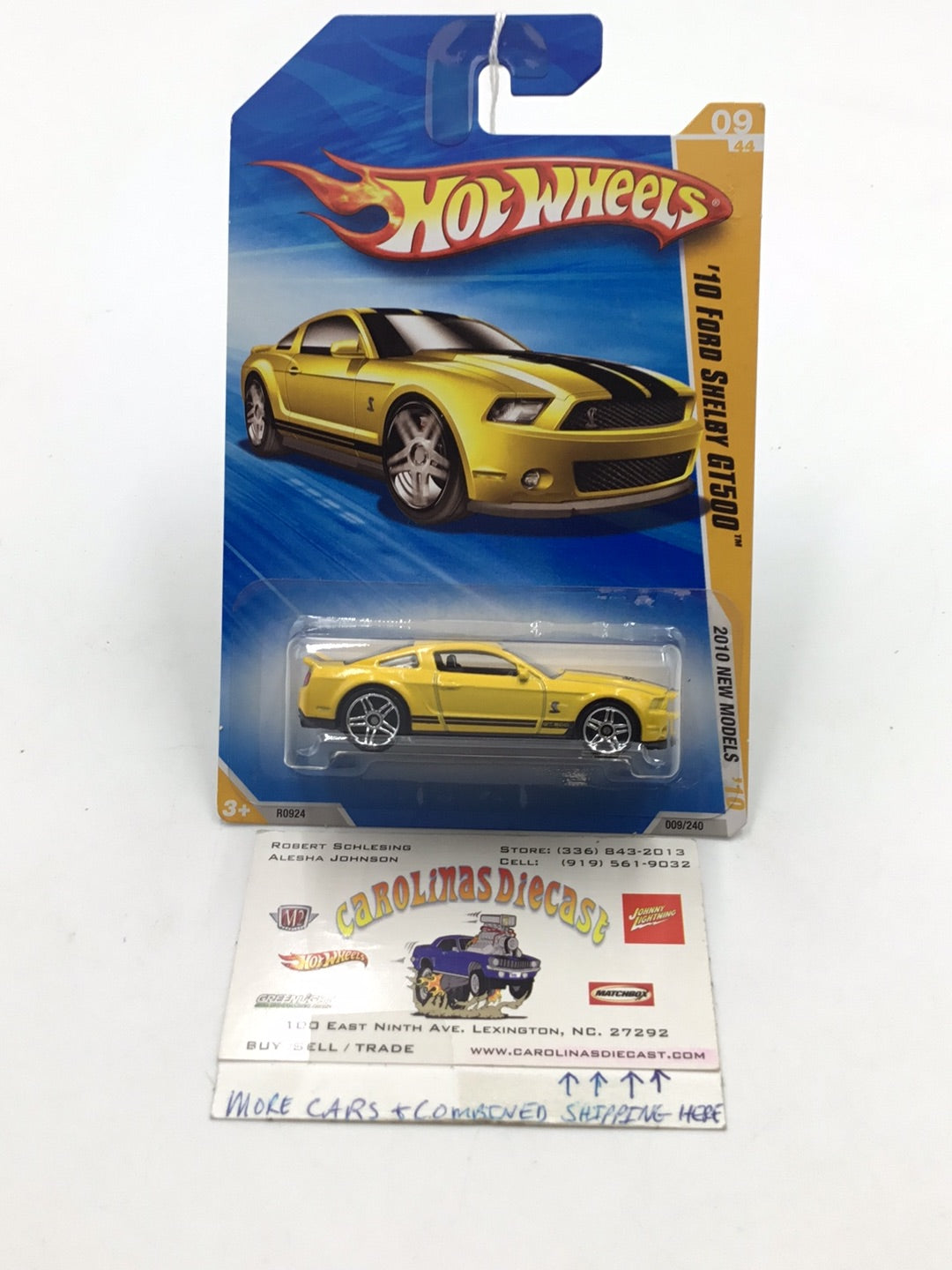 2010 Hot Wheels #9 2010 Ford Shelby Gt500 Yellow LL7