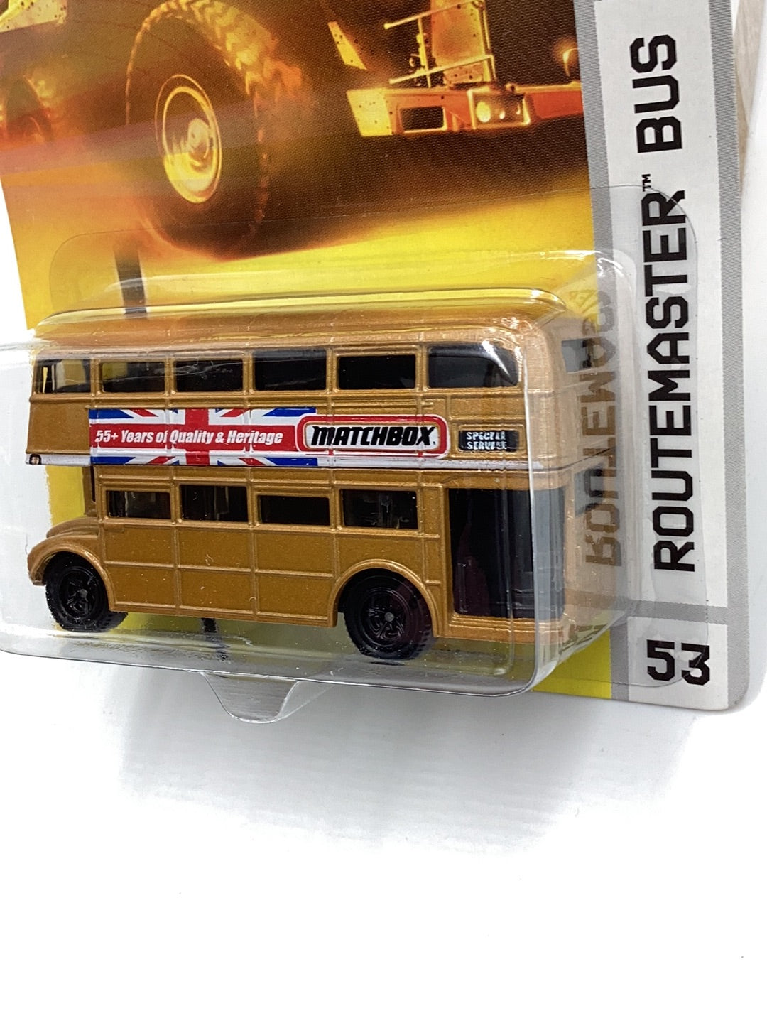 2008 Matchbox #53 Routemaster Bus gold 206B