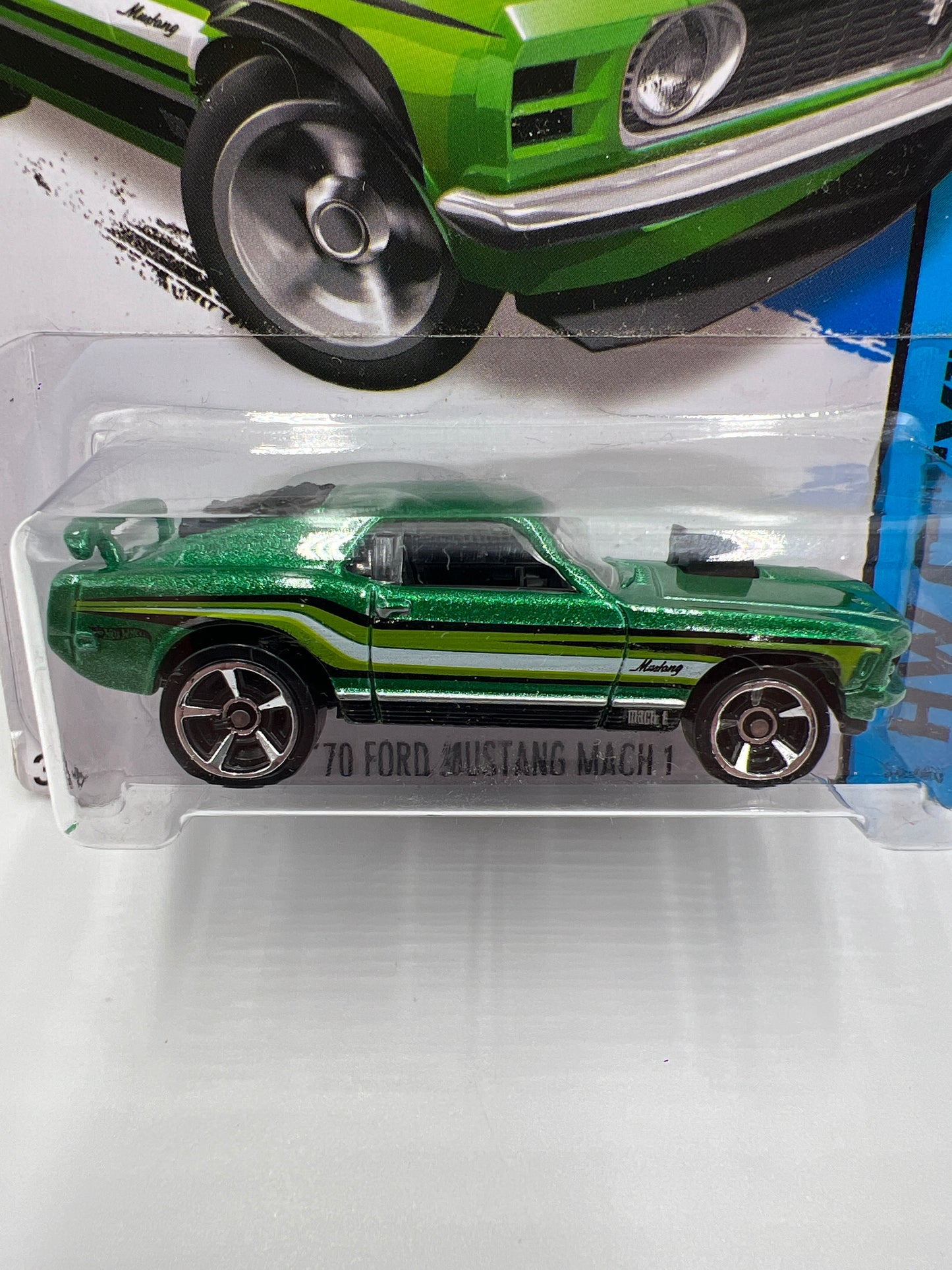 2014 Hot Wheels HW City #97 70 Ford Mustang Mach 1 Green 22C
