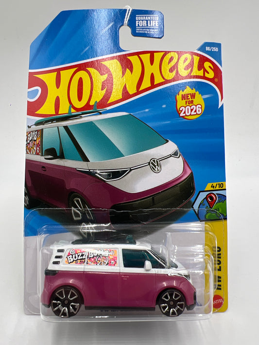 2026 Hot Wheels E Case #86 VW ID. Buzz Bomb Purple/White