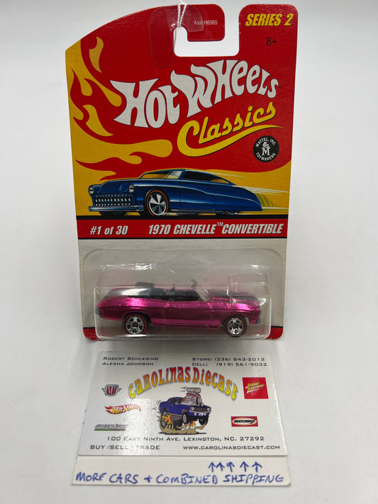 Hot Wheels Classics Series 2 #1 1970 Chevelle Convertible Pink *Soft Corners*