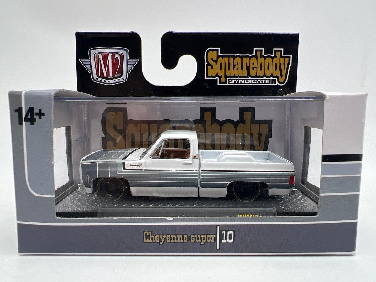 M2 Machines WMTS18 Squarebody Syndicate 1975 Chevrolet Cheyenne Super 10 White