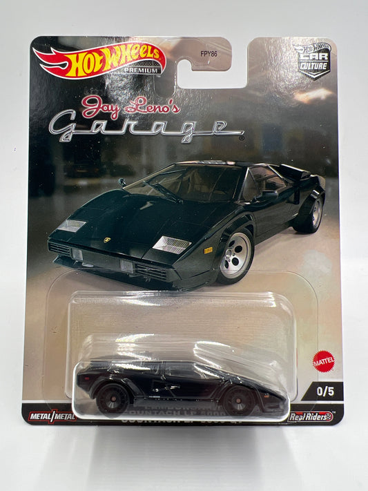 Hot Wheels Premium Car Culture CHASE Jay Lenos Garage #0 Lamborghini Countach LP 5000 QV Black W/Protector