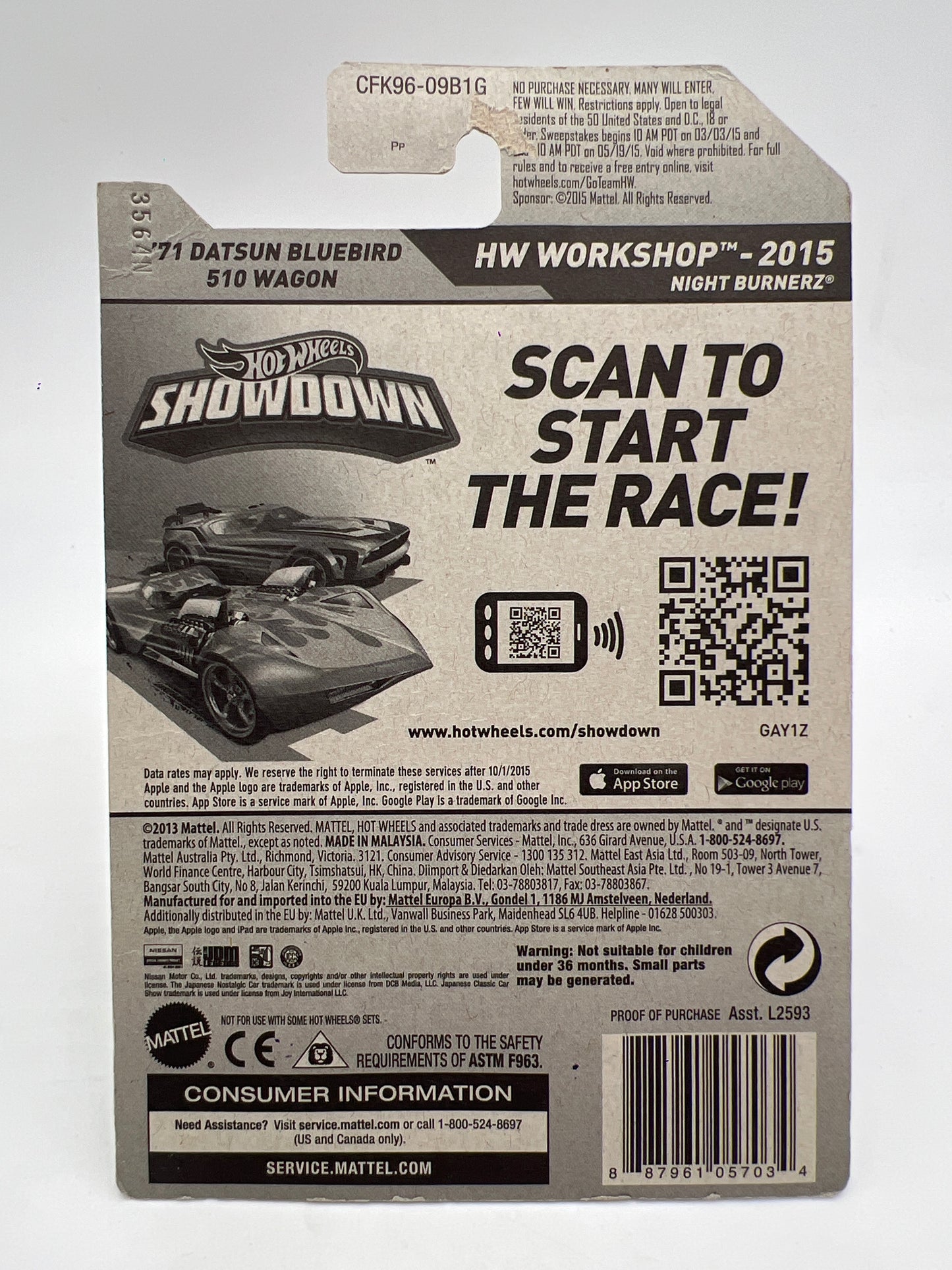 Hot Wheels Kmart 71 Datsun Bluebird 510 Wagon Wheel Swap Custom On Card W/Protector SR