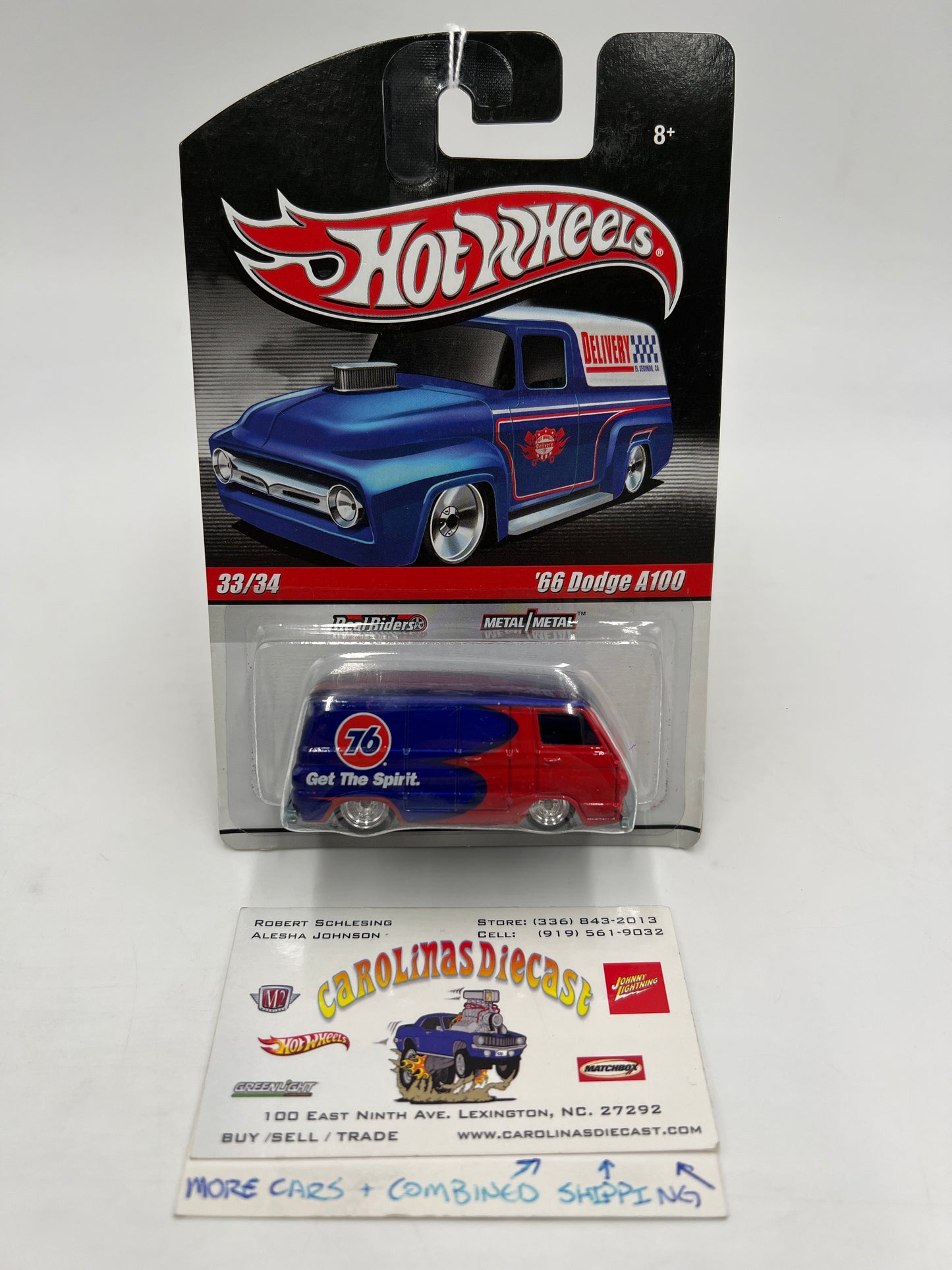 Hot Wheels Premium Delivery Slick Rides #33 66 Dodge A100 Red/Blue Spirit 76