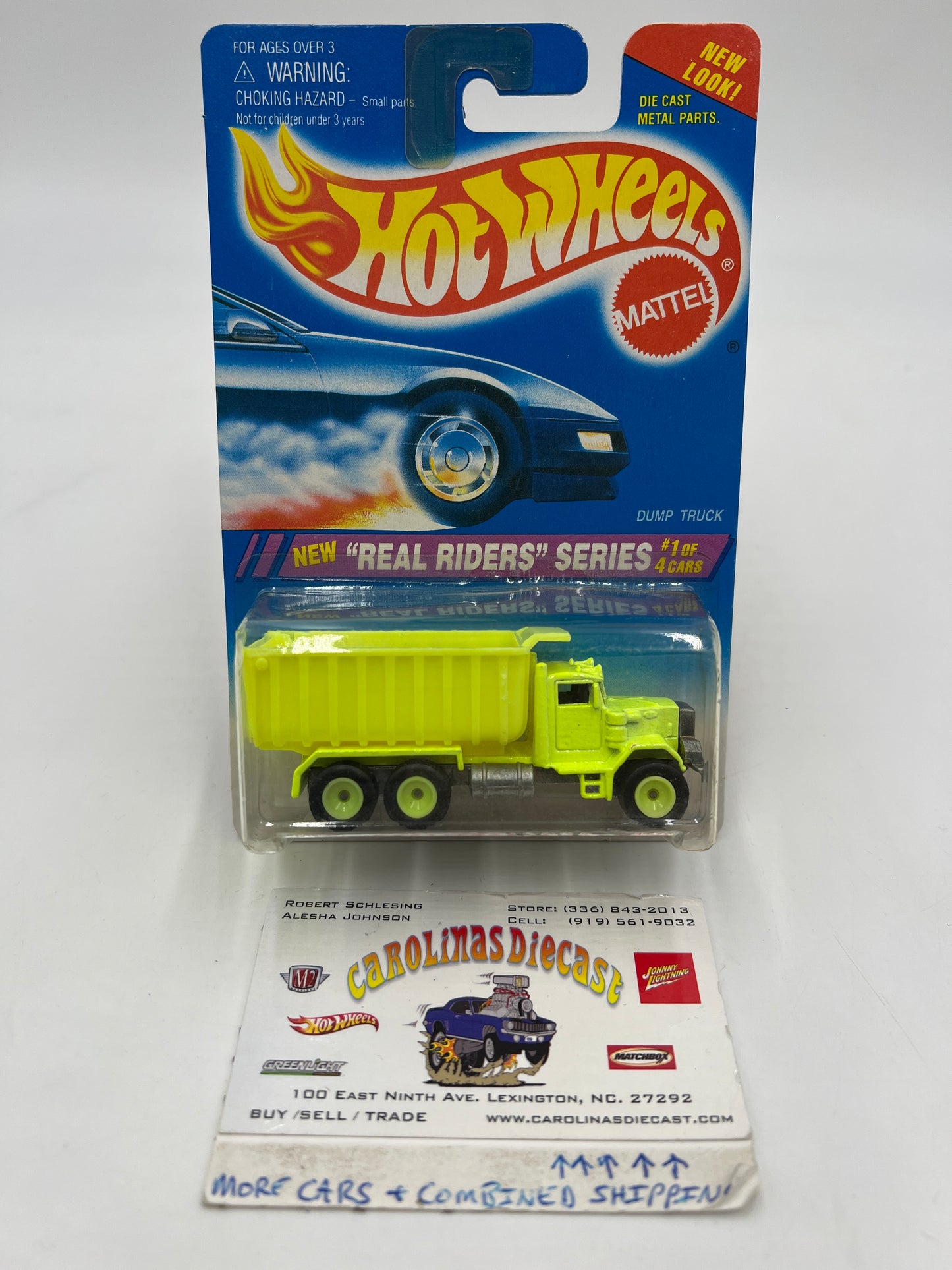 1995 Hot Wheels Real Riders Series 1/4 #317 Dump Truck Yellow W/Protector