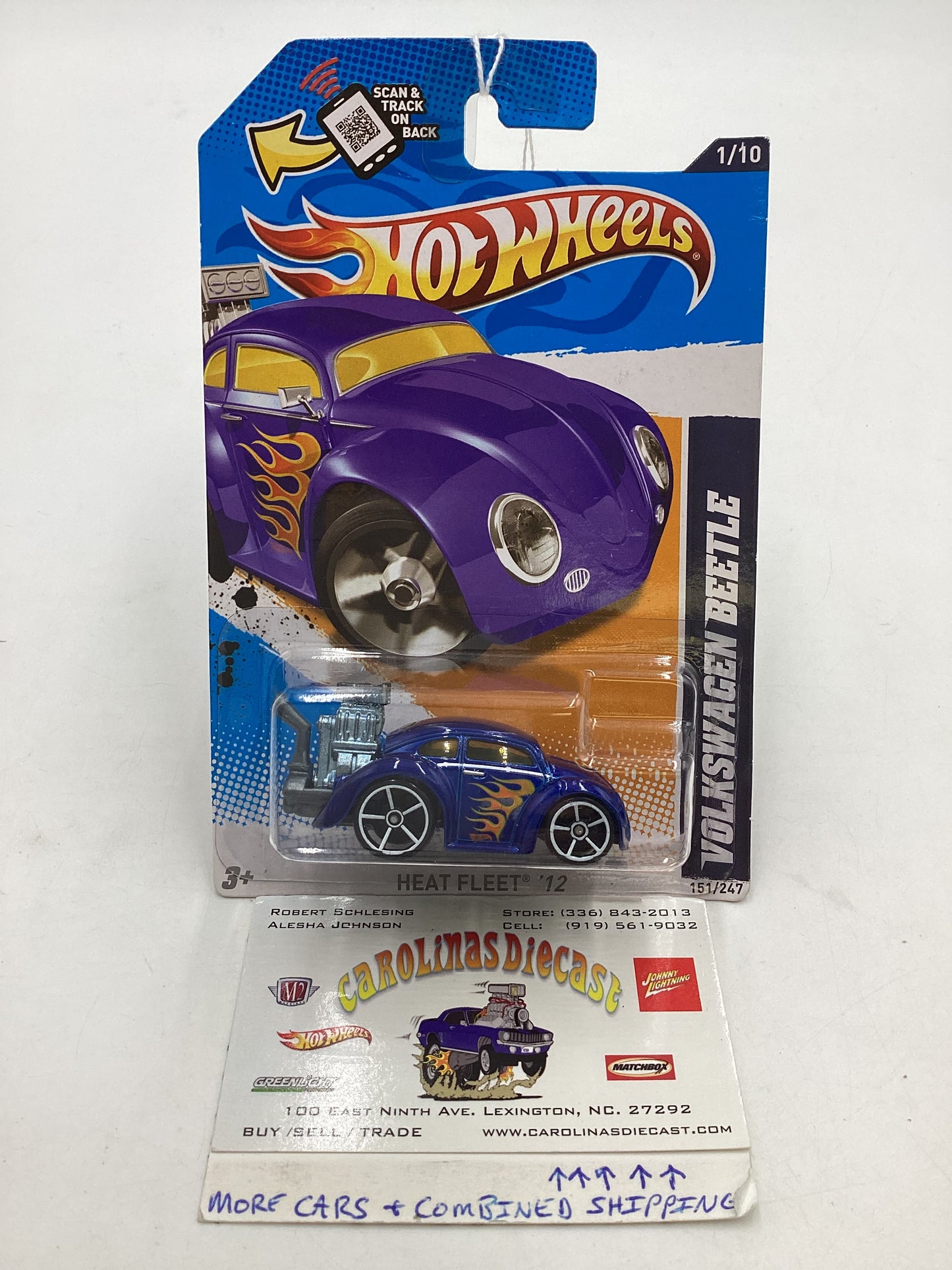 2012 HW Heat Fleet #151 Volkswagen Beetle Tooned Blue 96B