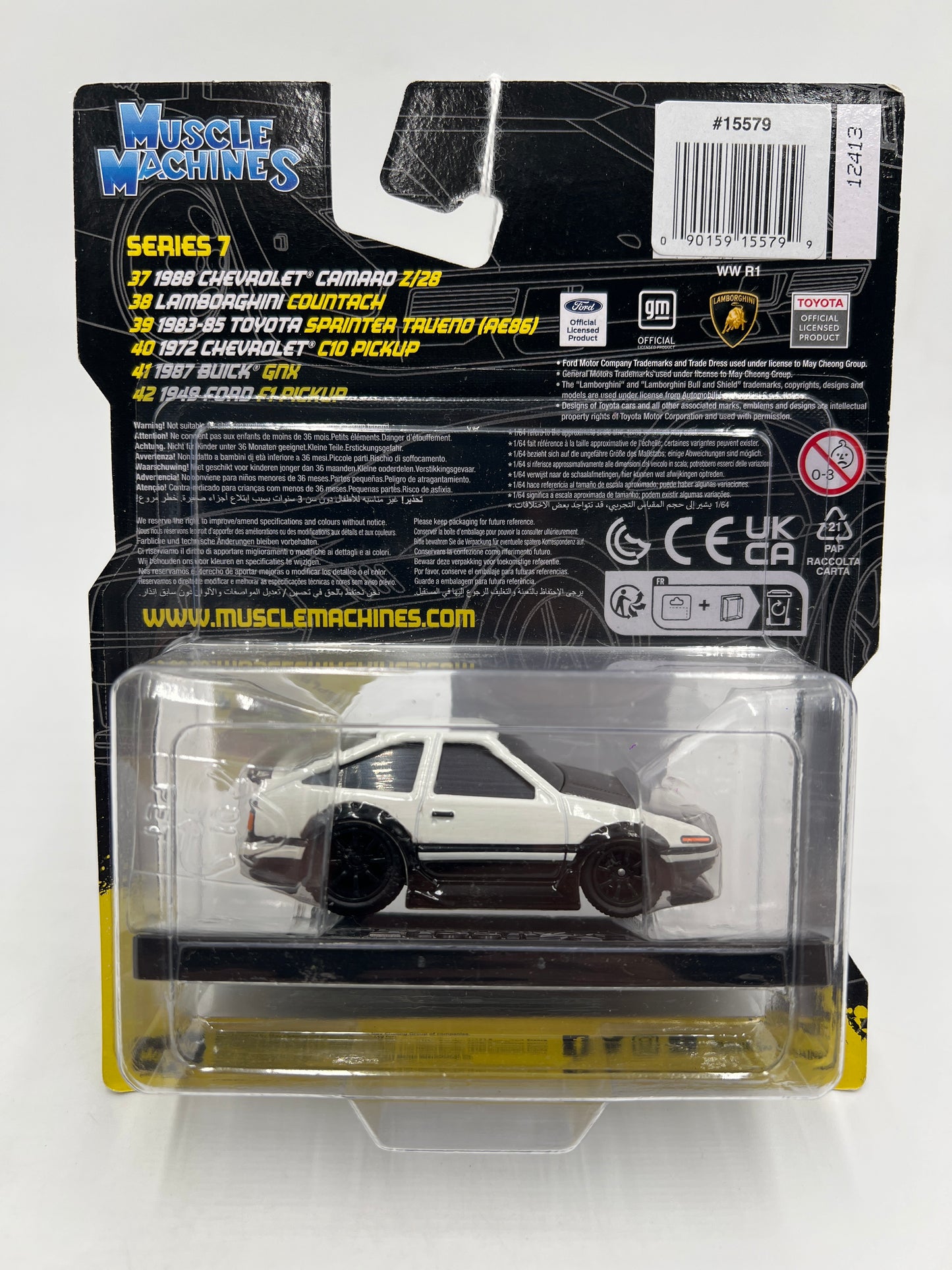 Muscle Machines Series 7 #39 1983 Toyota Sprinter Trueno AE86 White/Black SR