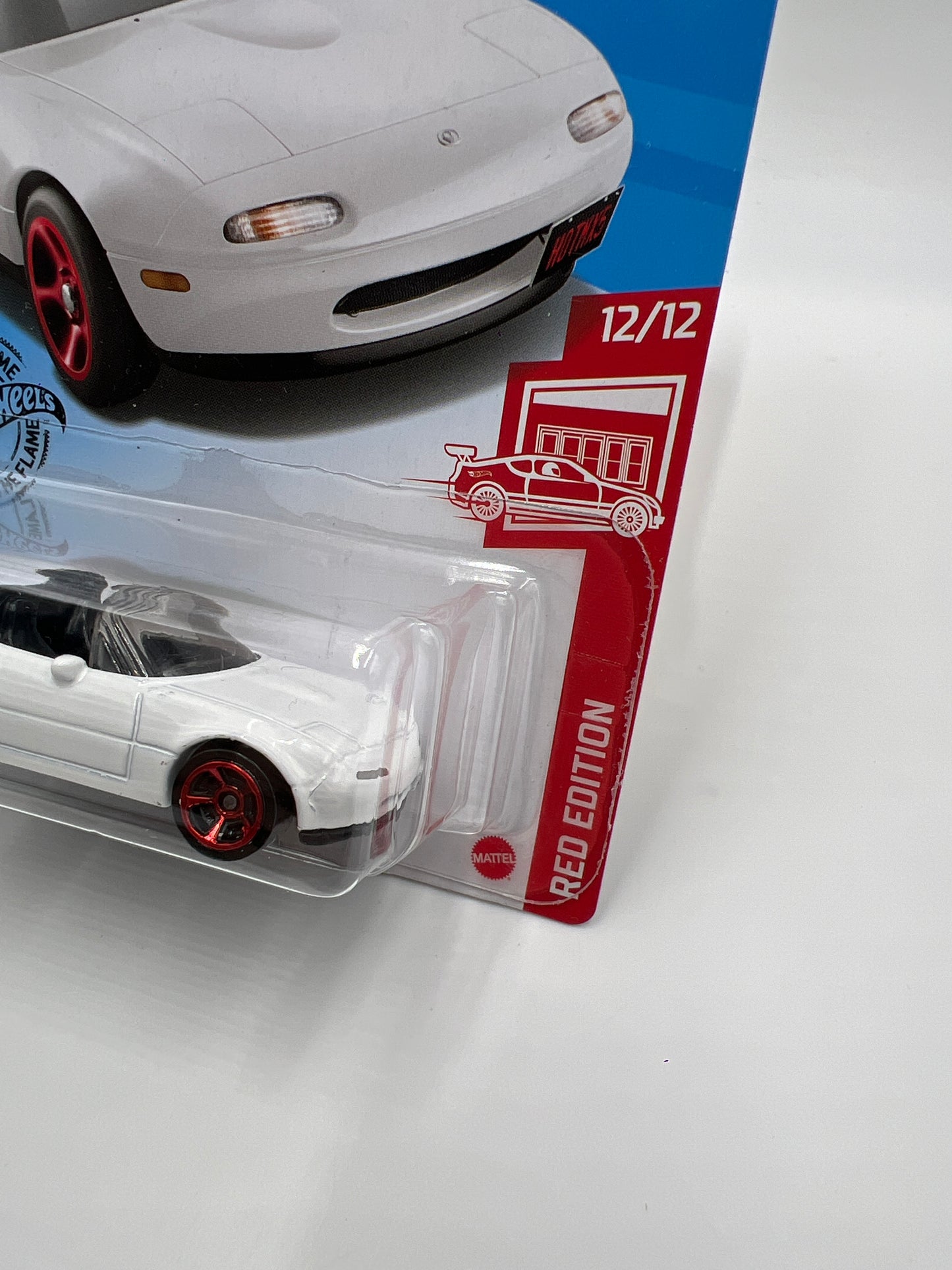 2020 Hot Wheels Target Exclusive Red Edition #208 91 Mazda MX-5 Miata White 148A