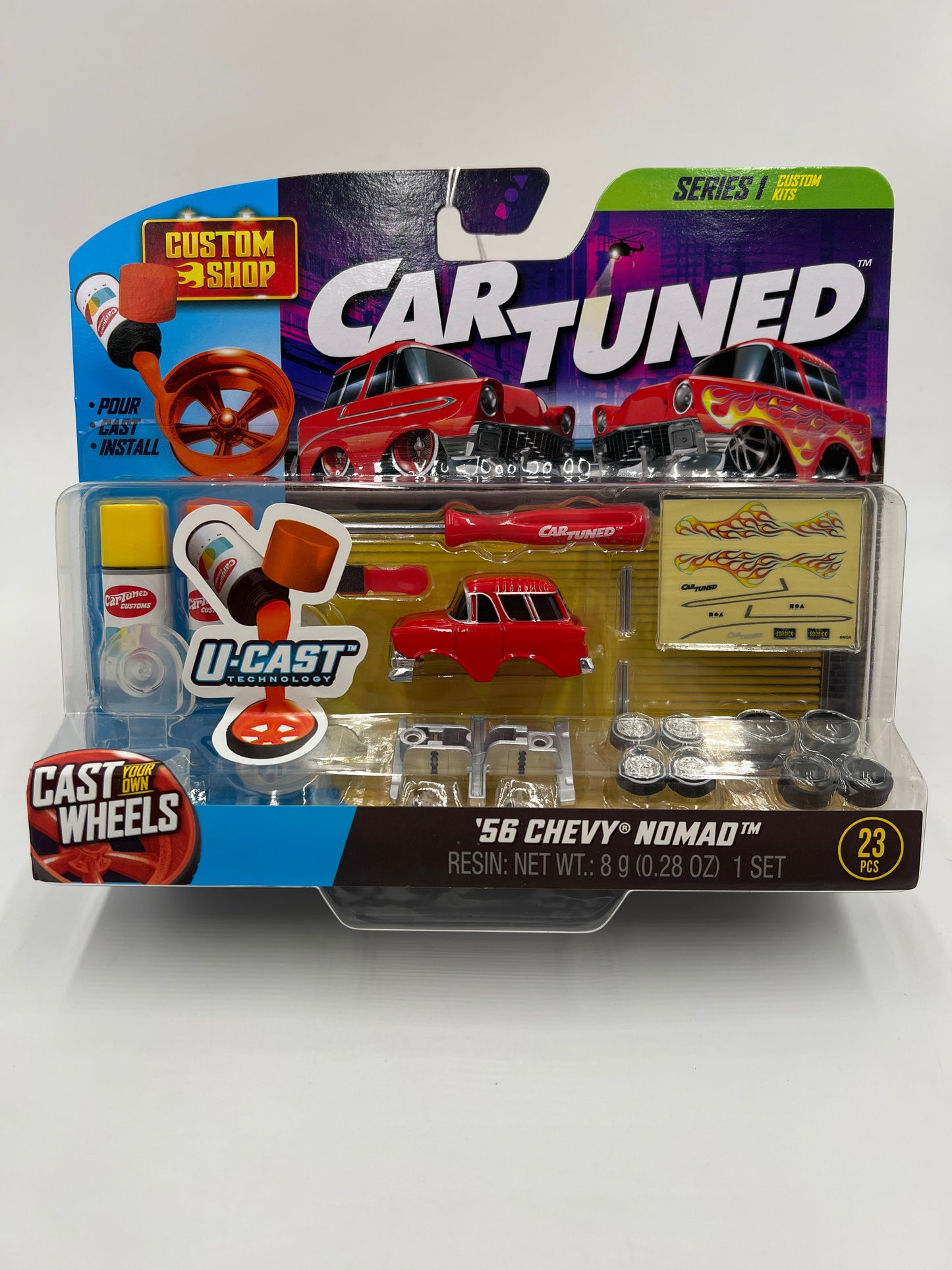 2025 Car Tuned Series 1 Custom Shop Castworks 56 Chevy Nomad Red 181i