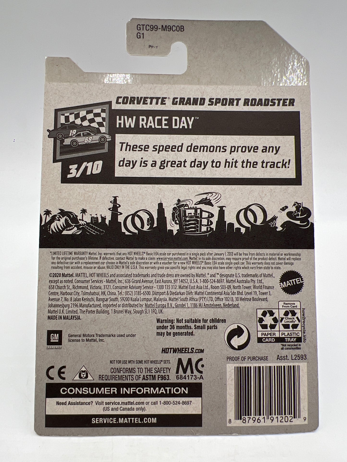 2021 Hot Wheels Factory Sealed Super Treasure Hunt #37 Corvette Grand Sport Roadster Light Blue W/Protector