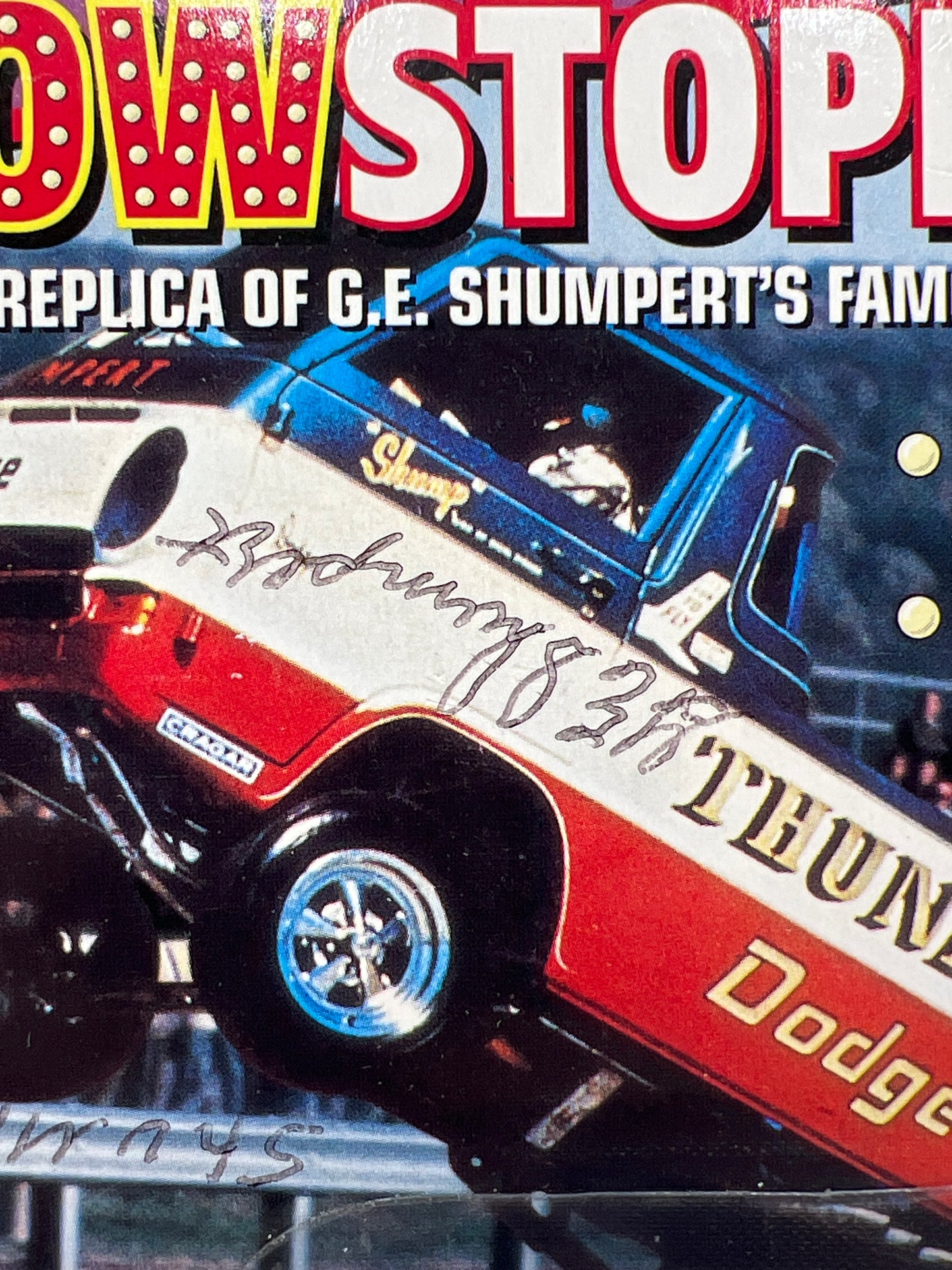 Johnny Lightning SIGNED Show Stoppers GE Shumperts Dodge Thunder Wagon #2