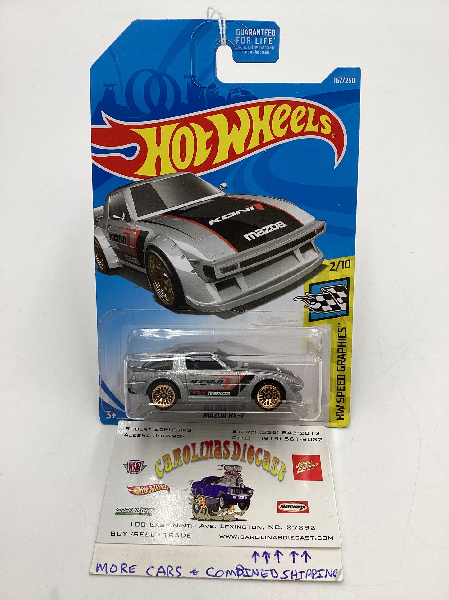 2019 Hot Wheels Speed Graphics #167 Mazda RX-7 Silver 83H