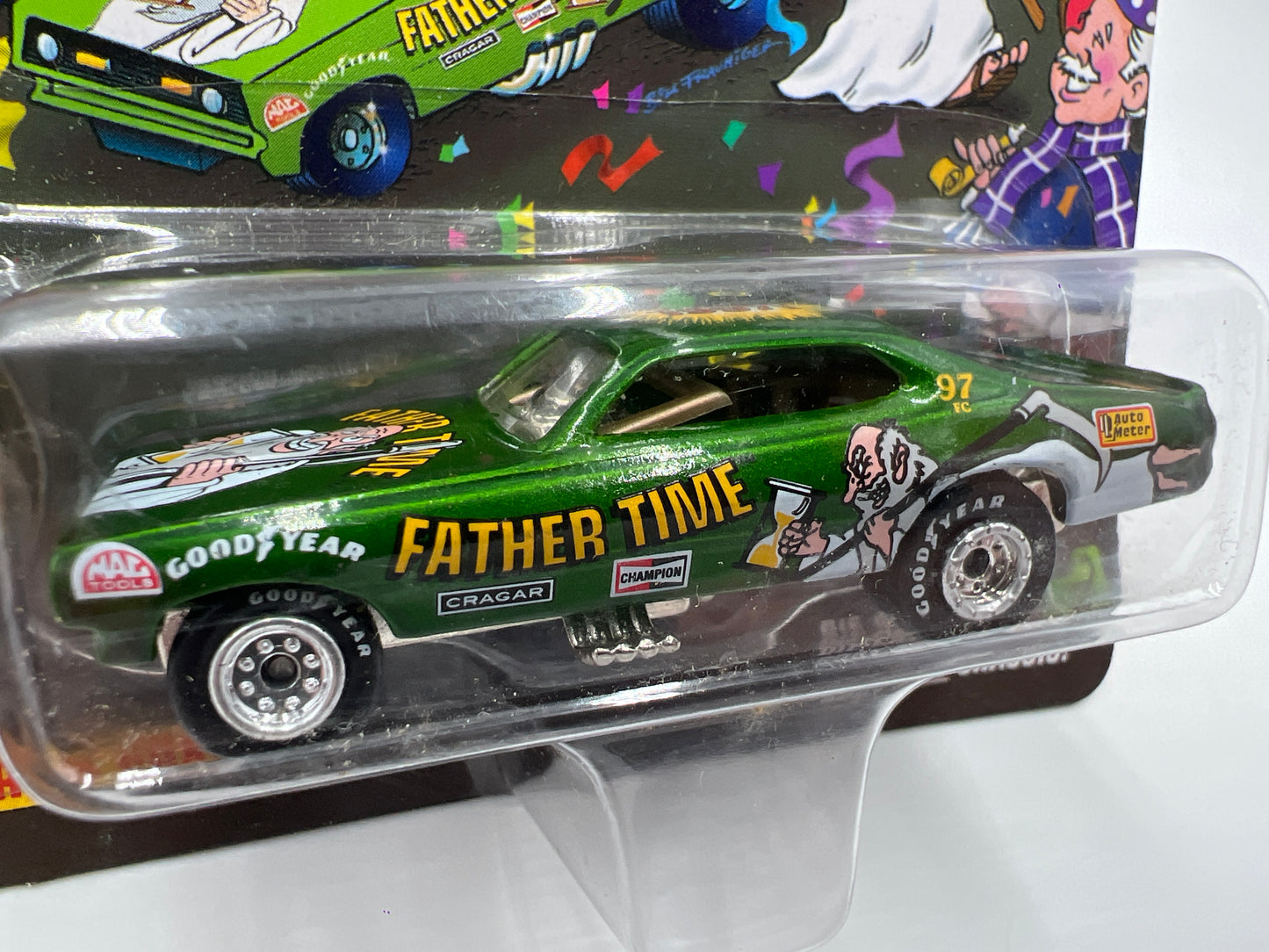 Johnny Lightning Dragsters New Year 98 #4229 Father Time Green 186C