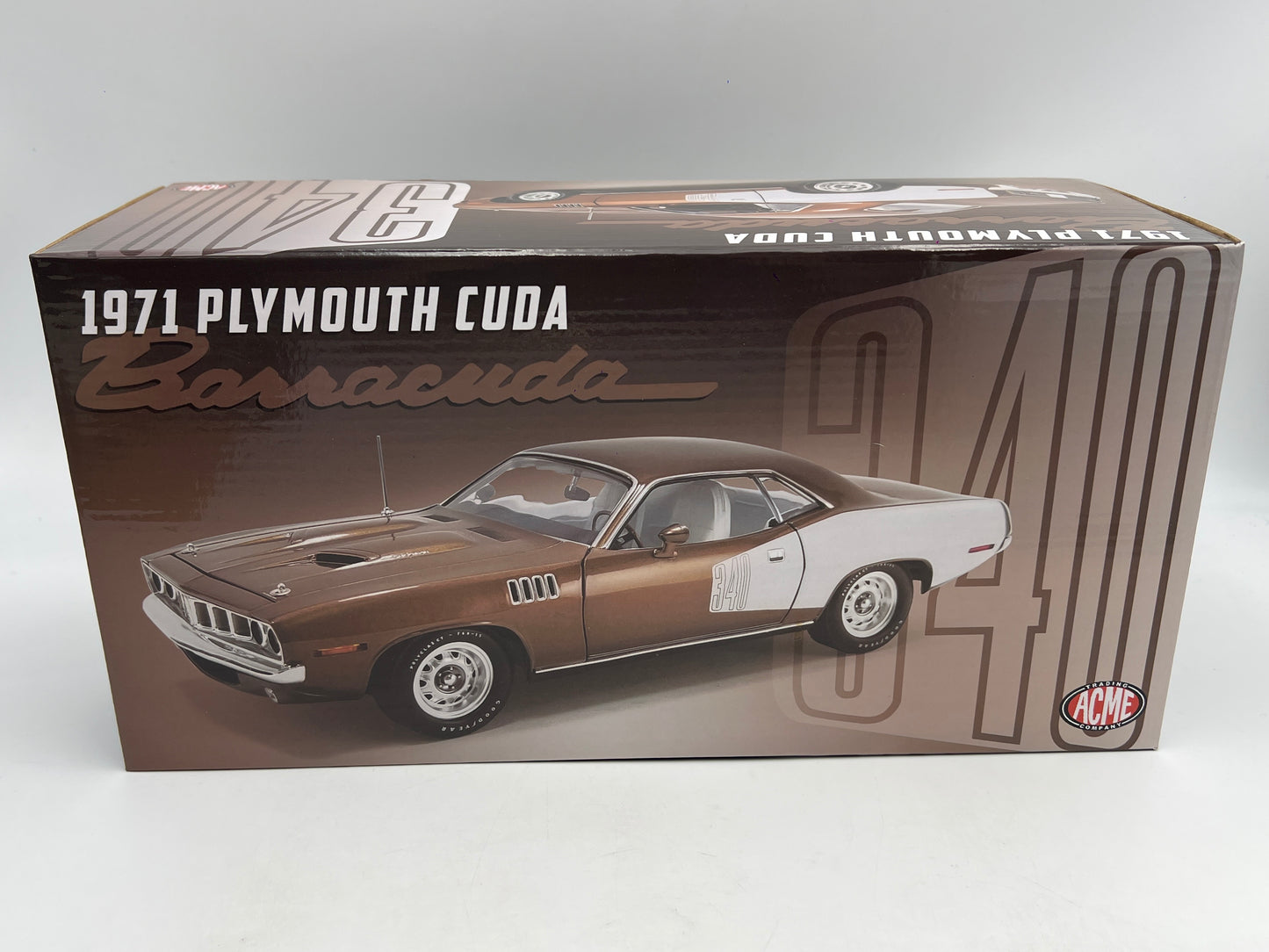 Acme 1:18 Scale #354 Of Only 402 Made 1971 Plymouth Cuda 340 Brown W/Box VHTF